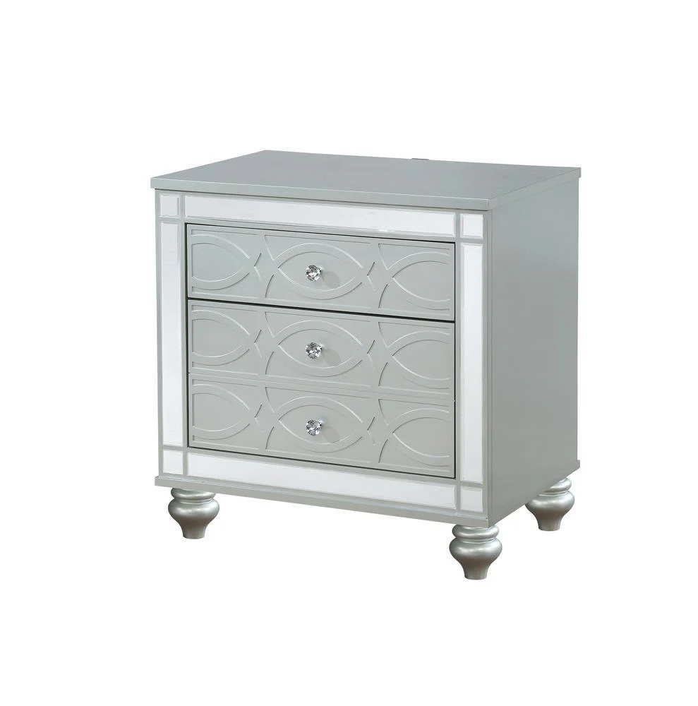 Gunnison 2 Drawer Nightstand Silver Metallic - Image 2