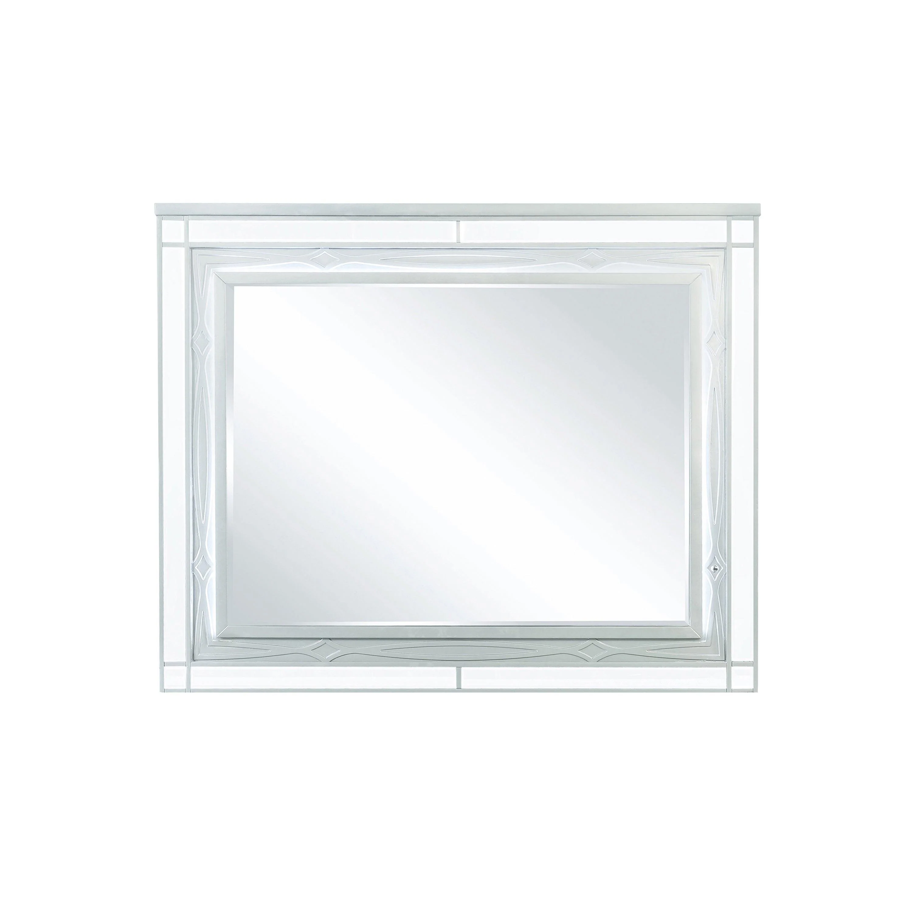 Gunnison Dresser Mirror With LED Lighting Silver Metallic - Image 2