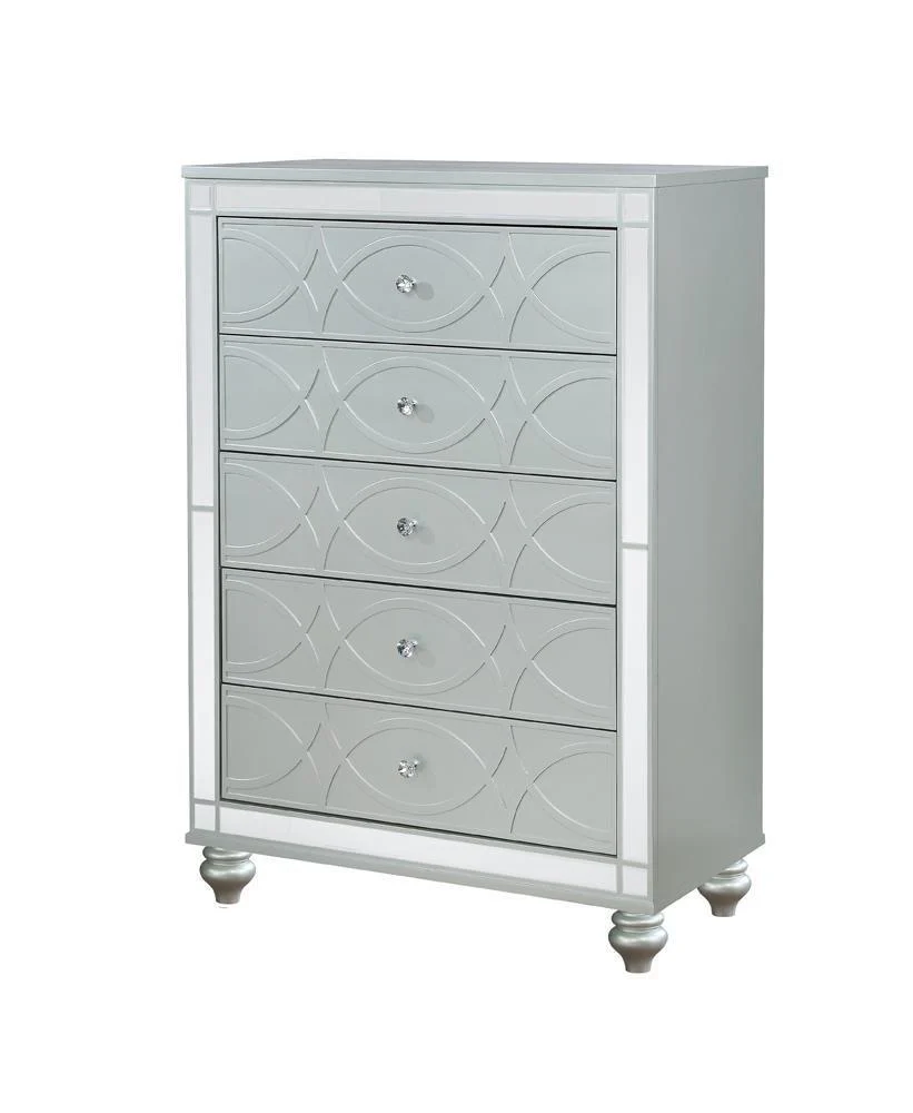 Gunnison 5 Drawer Chest Silver Metallic - Image 2