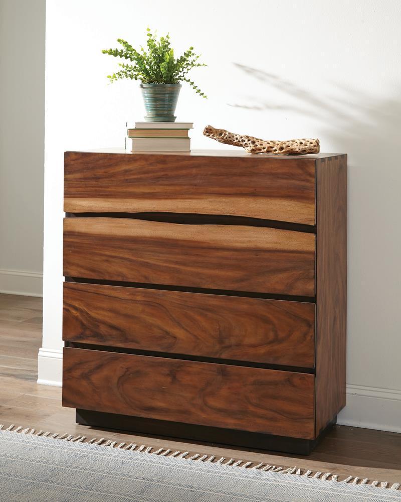 Winslow 4 Drawer Chest Smokey Walnut Coffee Bean