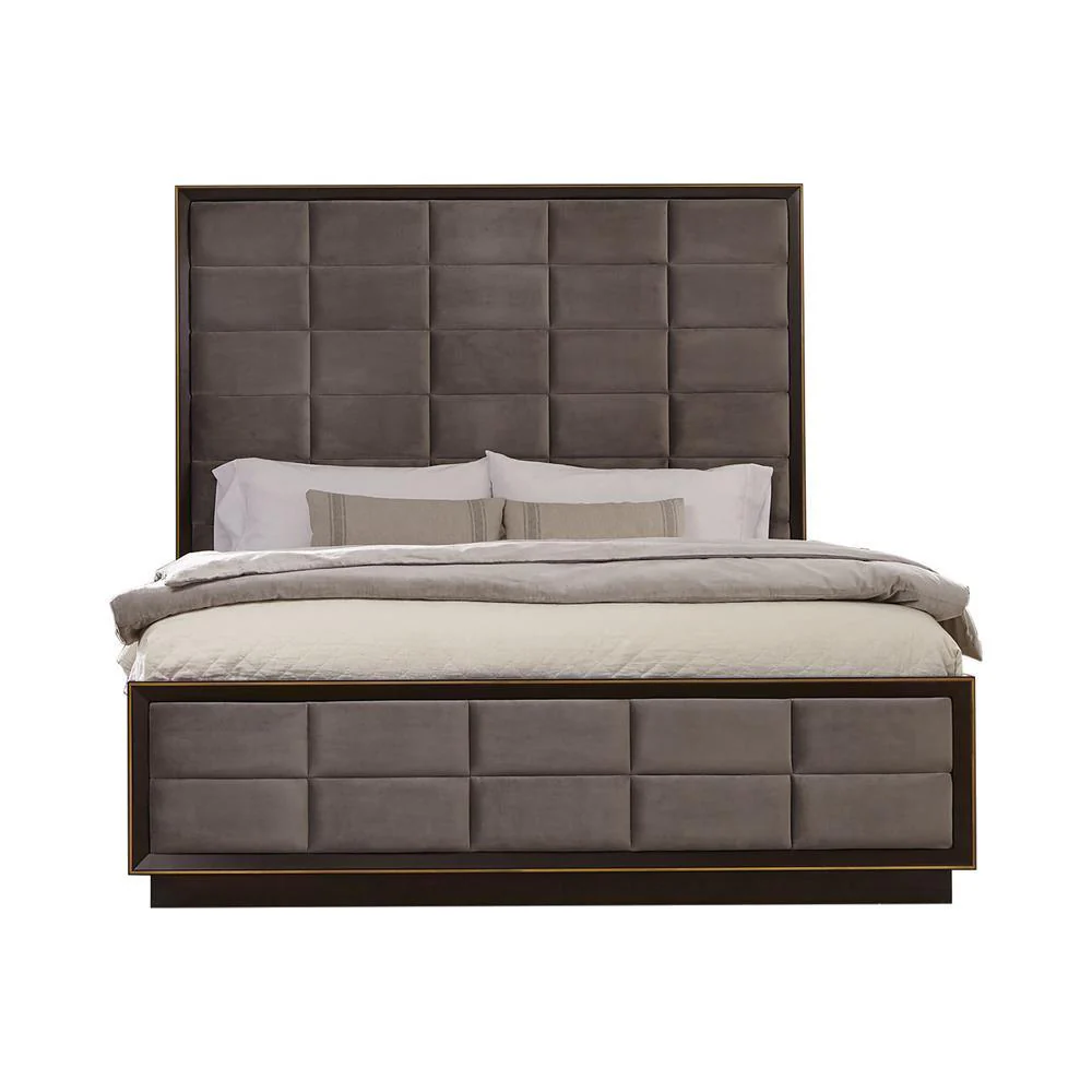 Durango King Upholstered Bed Smoked Peppercorn Grey - Image 1