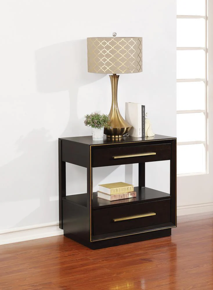 Durango 2 Drawer Nightstand Smoked Peppercorn - Image 1