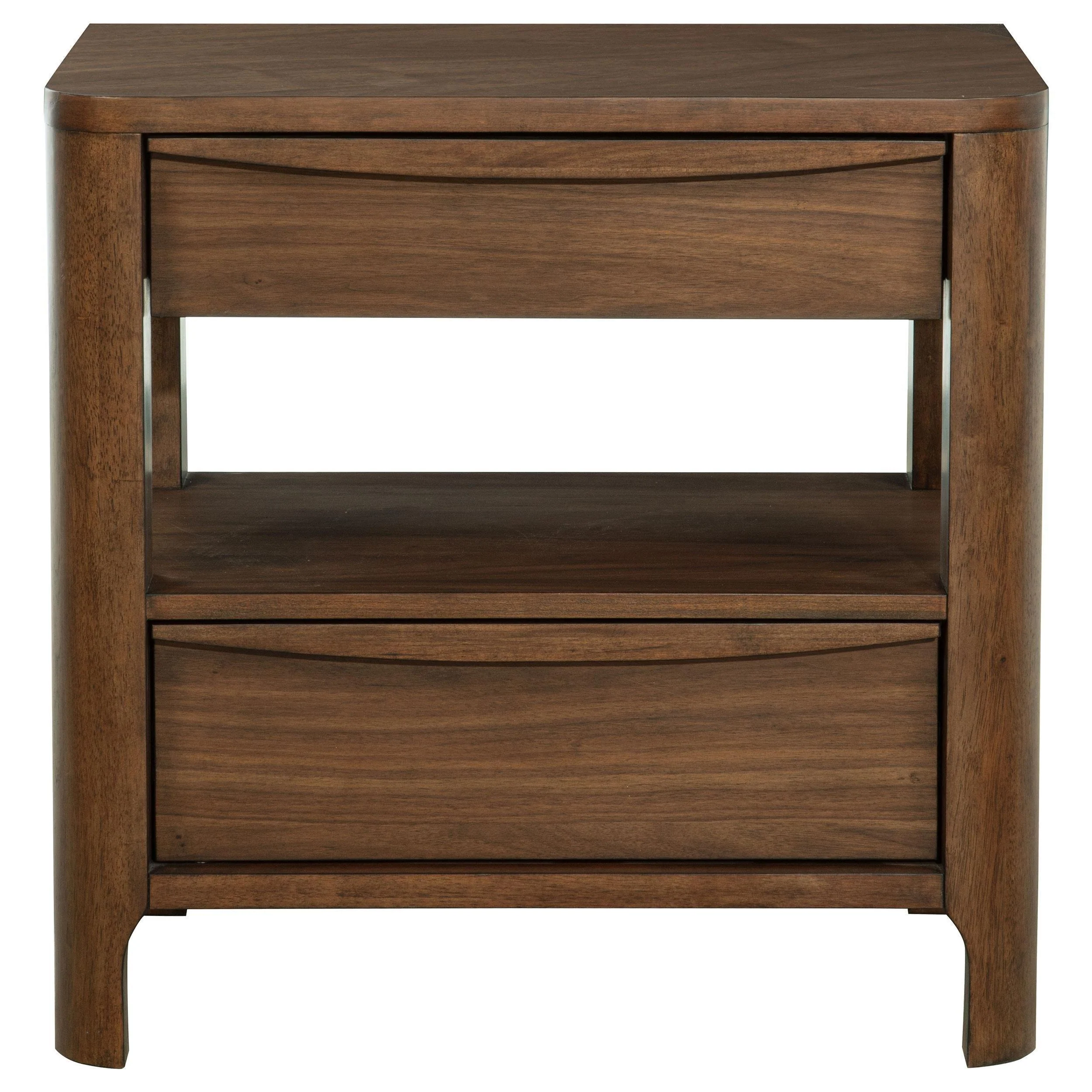 Maderia 2-drawer Nightstand Bedide Table Walnut - Image 3