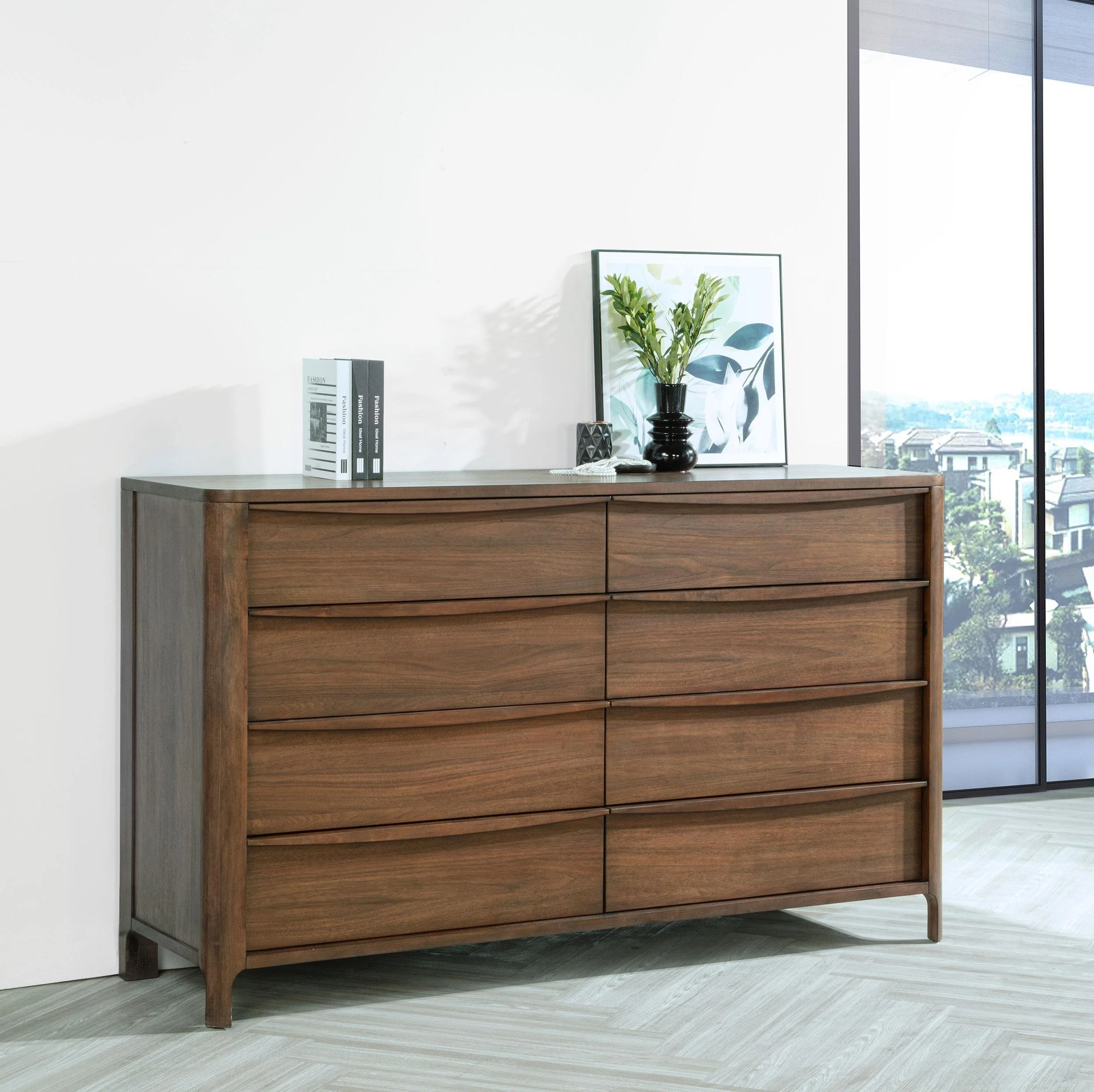 Maderia 8-drawer Dresser Cabinet Walnut - Image 2