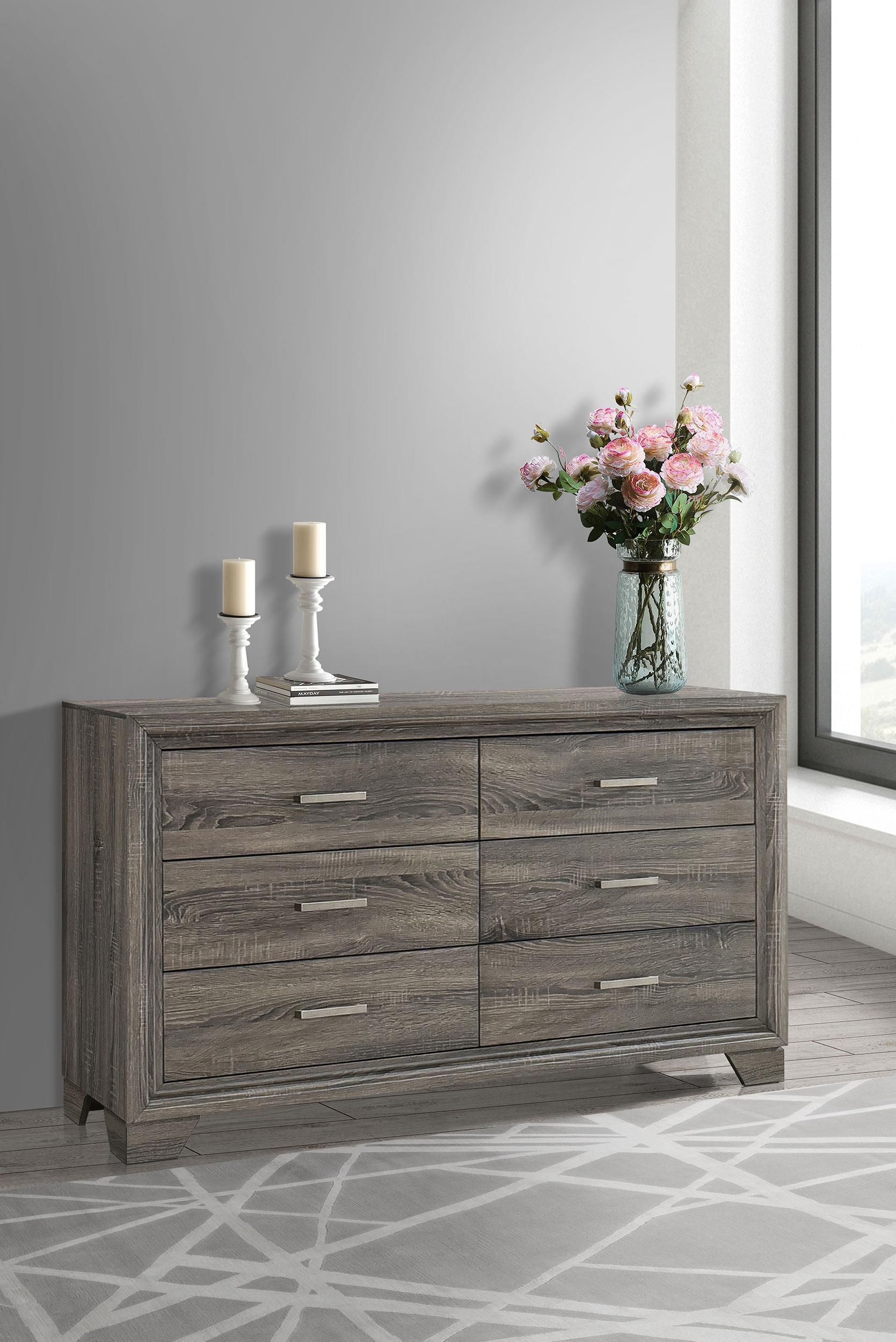 Wright 6-drawer Dresser Cabinet Brown Oak - Image 2