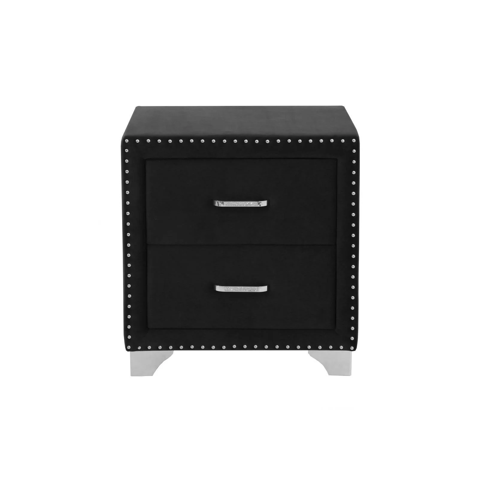 Melody 2 Drawer Upholstered Nightstand Grey - Image 2