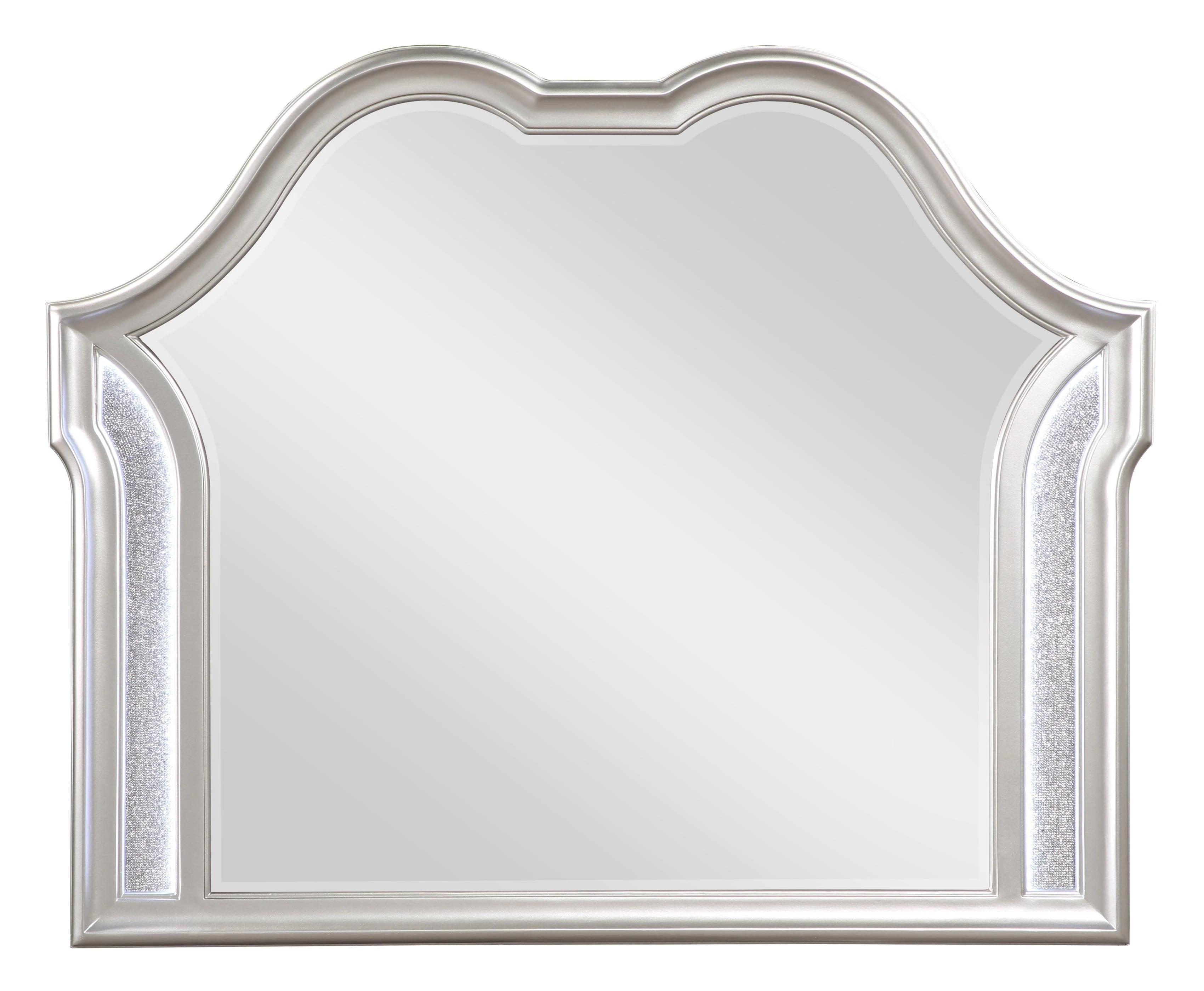 Evangeline Camel Top Dresser Mirror Silver Oak - Image 3
