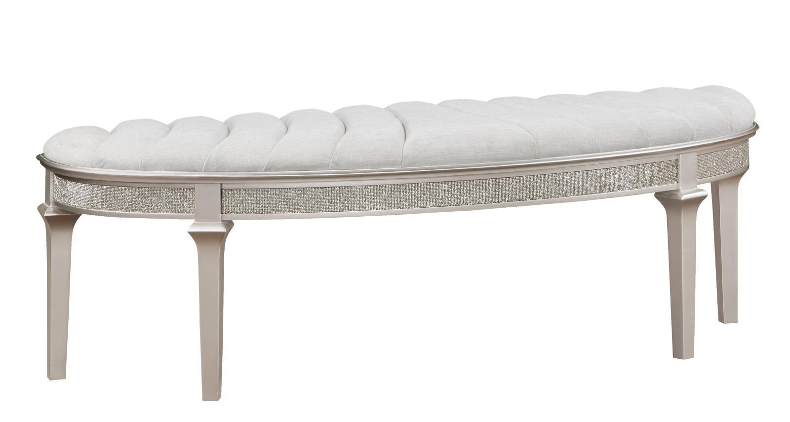 Doma Light Gray Fabric Bench - Image 2