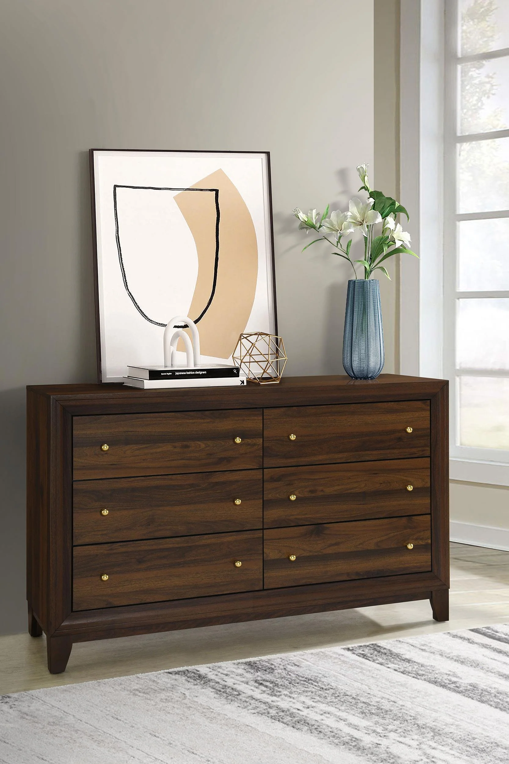 Welsley 6-drawer Dresser Cabinet Walnut - Image 2