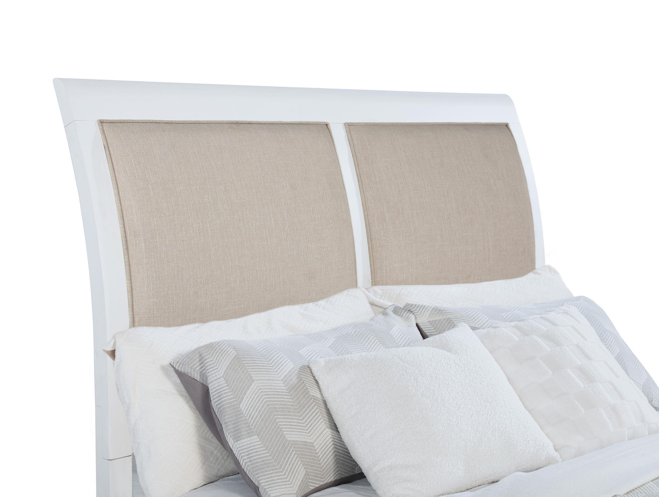 Bexhill 56-inch Upholstered Queen Panel Bed White - Image 3