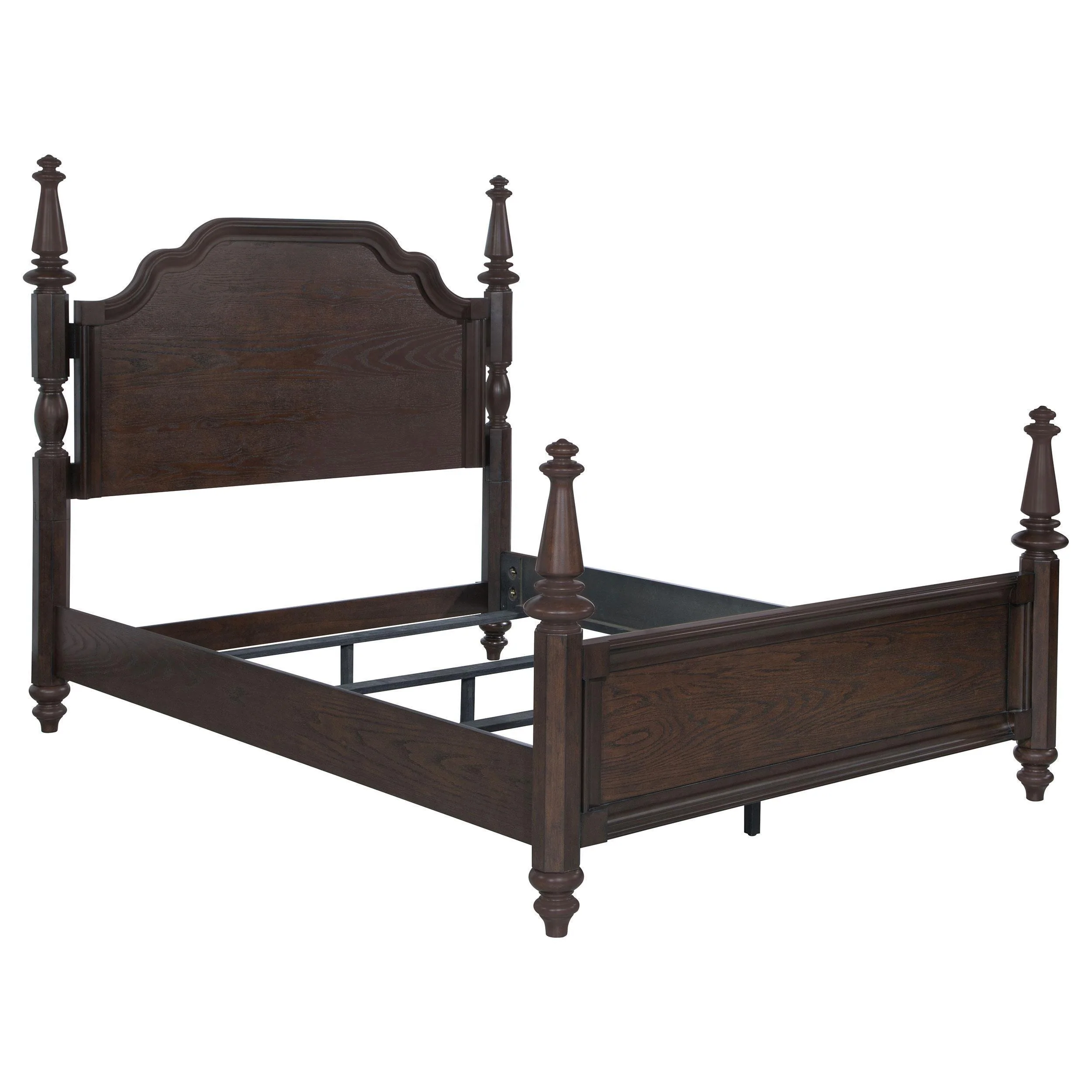 Andover 63-inch Four Poster Queen Bed Dark Oak - Image 3