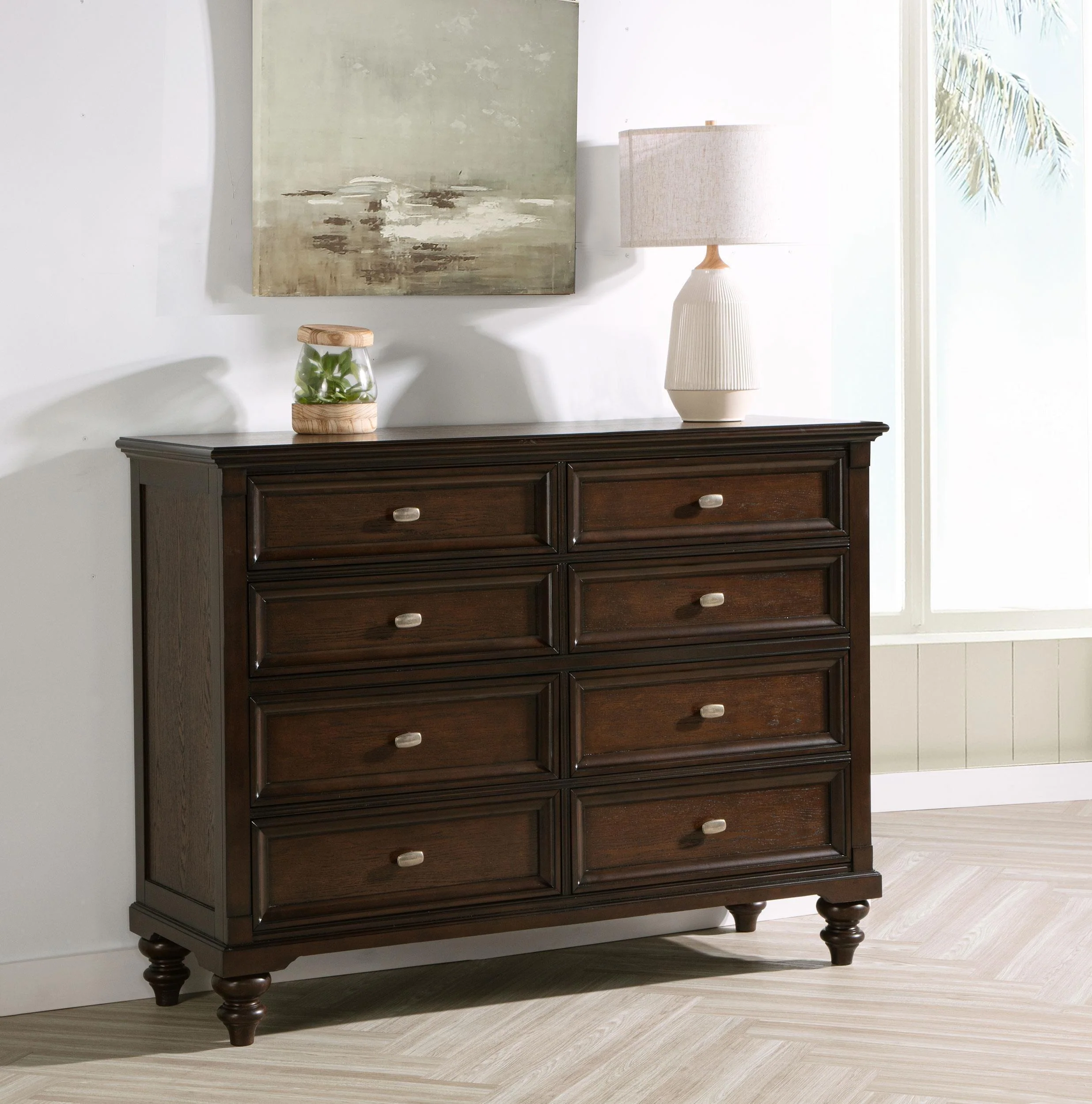 Andover 8-drawer Dresser Cabinet Dark Oak - Image 2