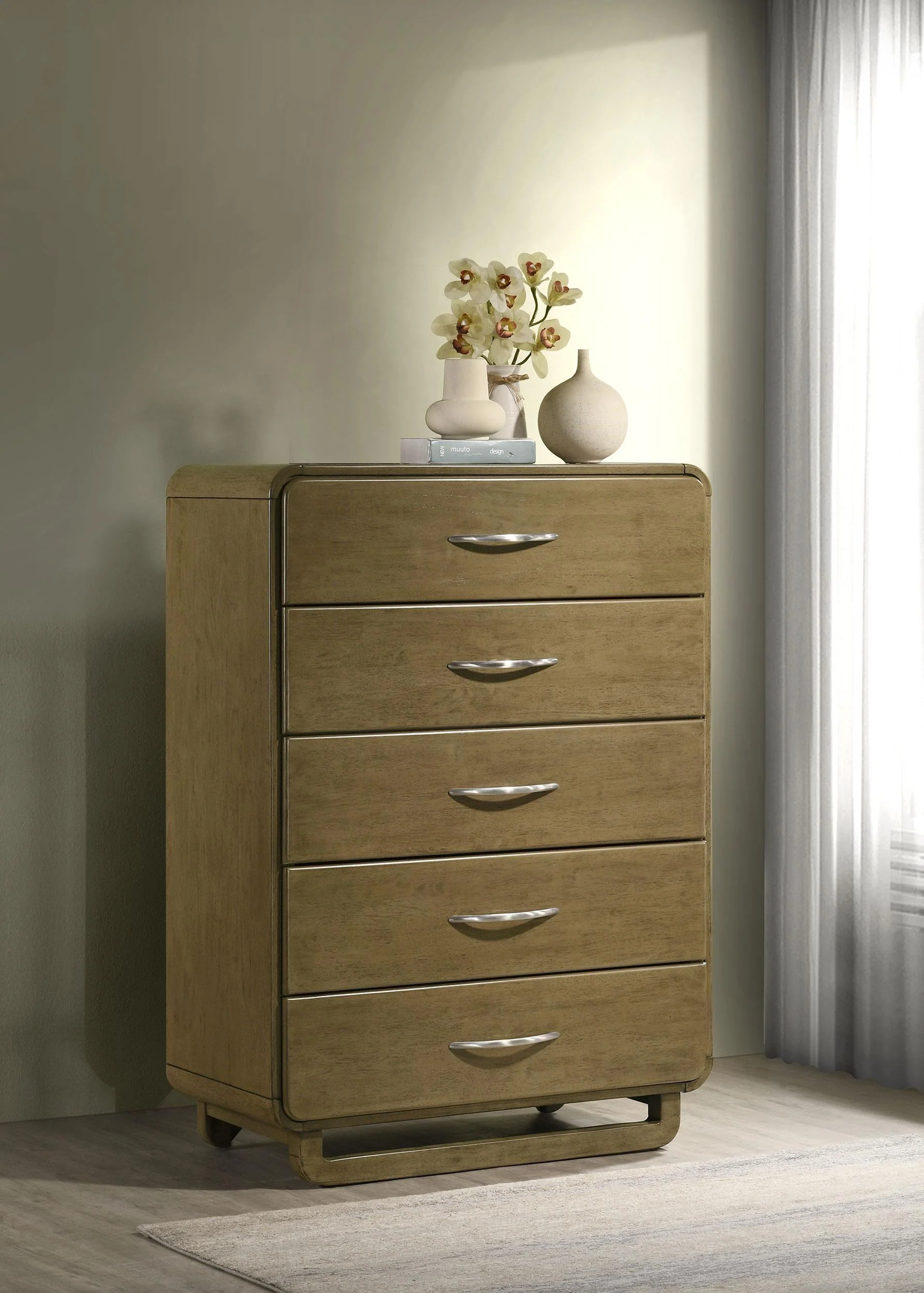 Amsbury 5-drawer Chest of Drawers Nutmeg - Image 2