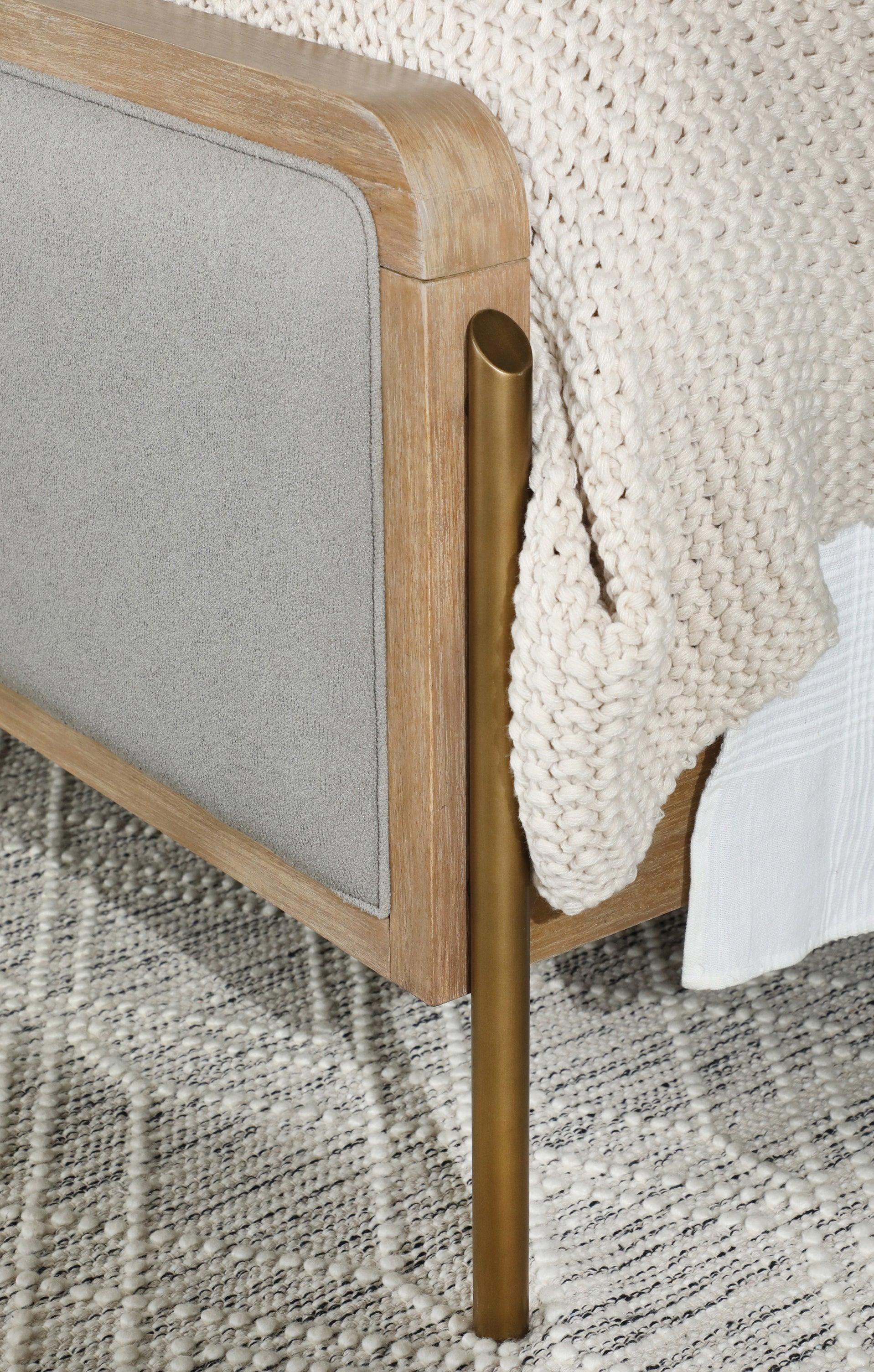 Arini Upholstered King Panel Bed Sand Wash Grey - Image 3