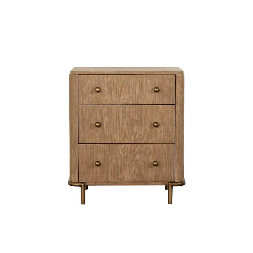 Arini 3 Drawer Nightstand With Dual Usb Ports Sand Wash - Image 2