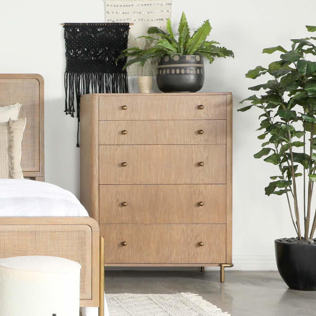 Arini 5 Drawer Chest Sand Wash - Image 1