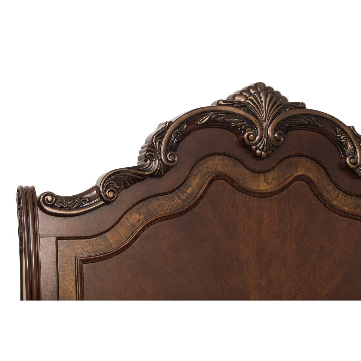 Deryn Park Cherry Walnut Sleigh King Bed - Image 3