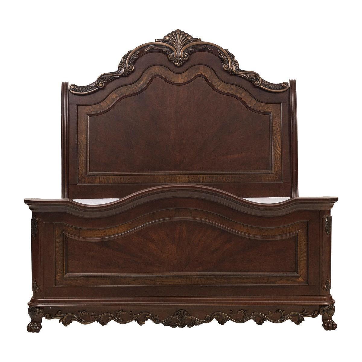 Deryn Park Cherry Walnut Sleigh King Bed - Image 1