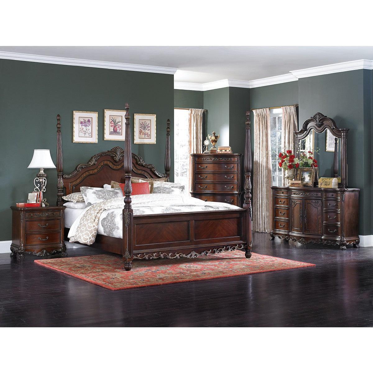 Deryn Park Cherry Walnut Poster King Bed - Image 3