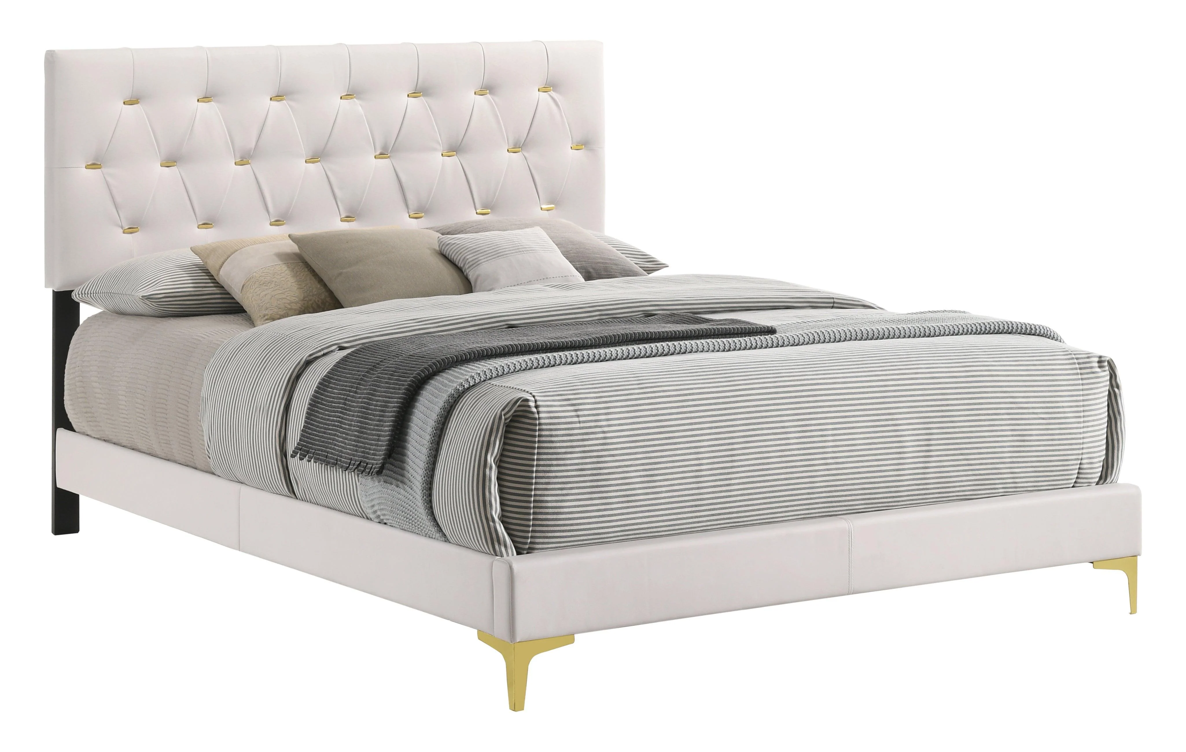 Kendall Tufted Upholstered Panel Queen Bed White - Image 3