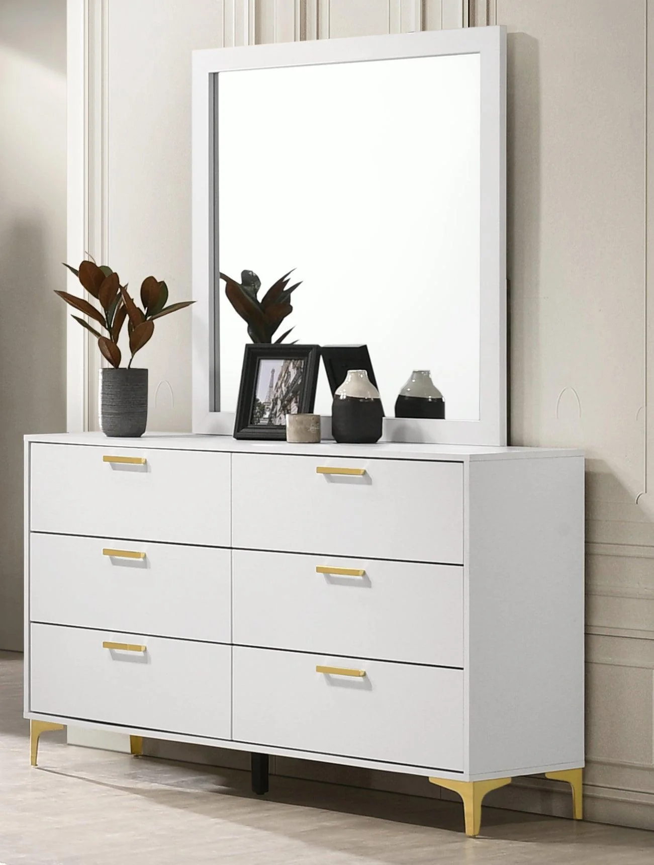 Kendall Square Dresser Mirror White - Image 1
