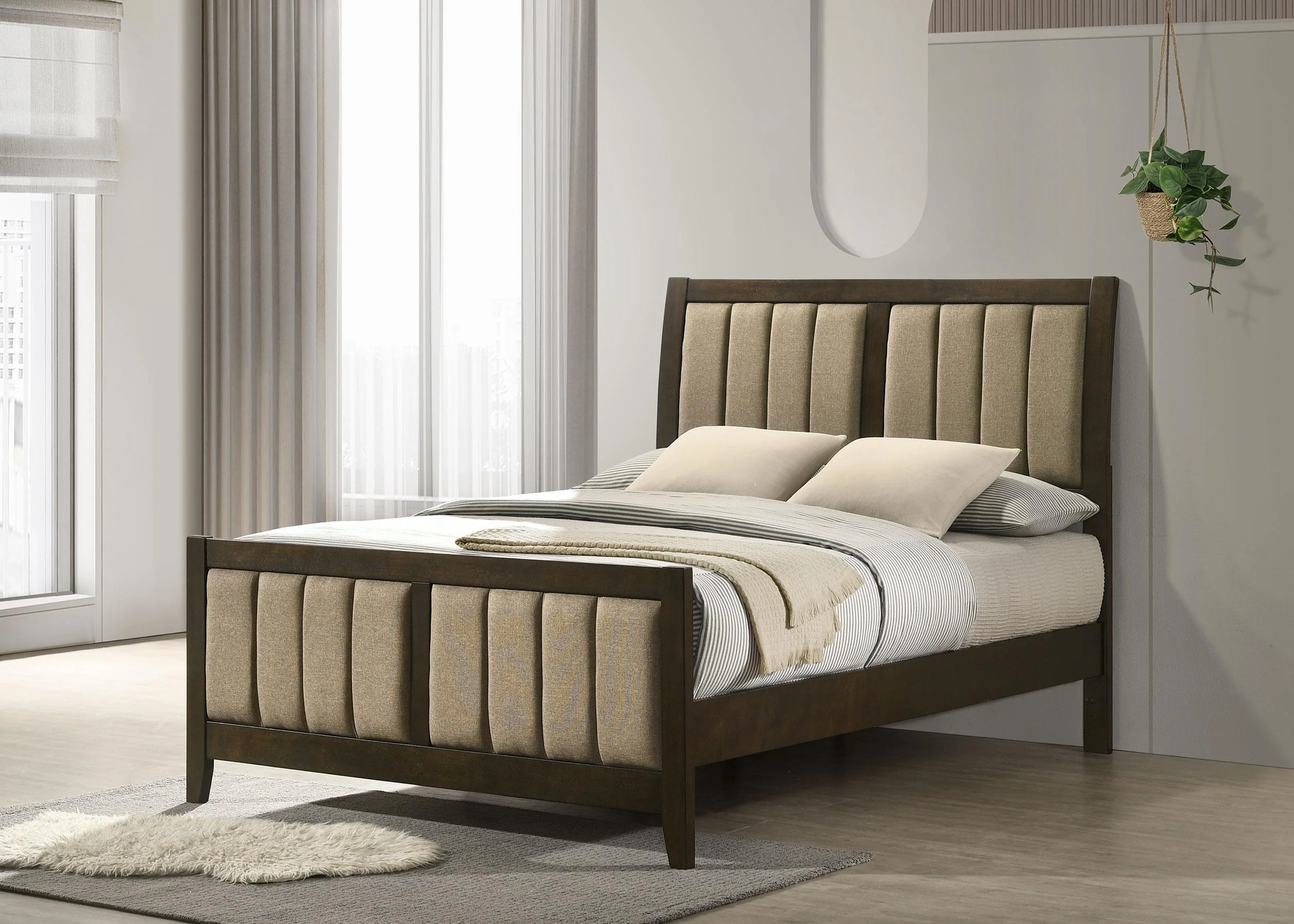 Wilkes 51-inch Upholstered Full Bed Dark Cocoa - Image 2