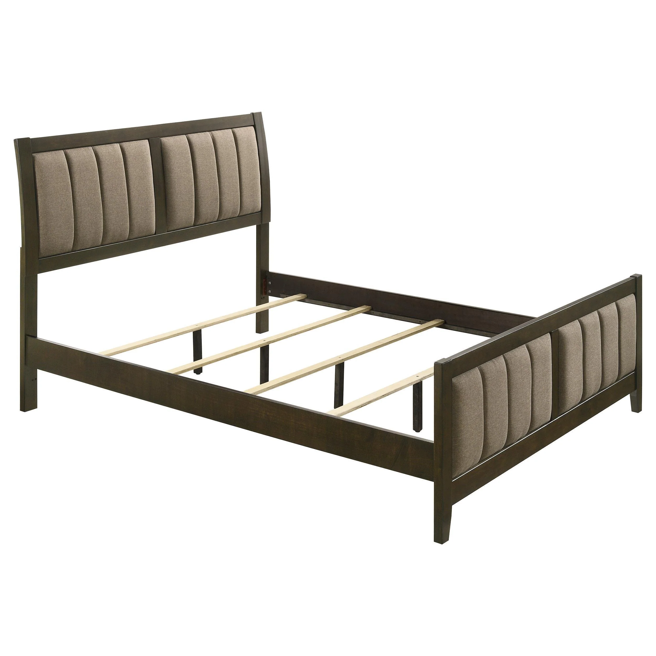 Wilkes 51-inch Upholstered Queen Bed Dark Cocoa - Image 3