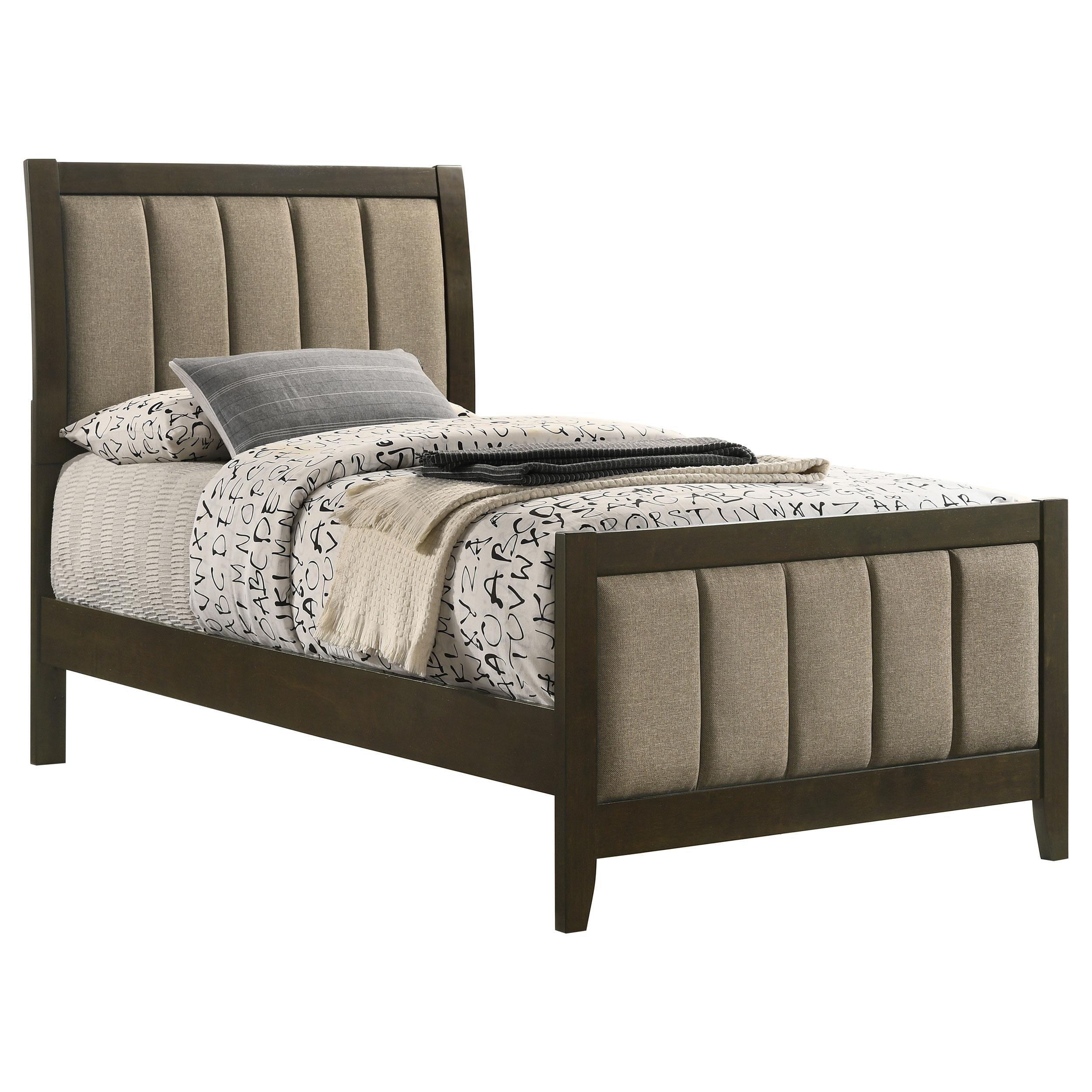 Wilkes 51-inch Upholstered Twin Bed Dark Cocoa - Image 3