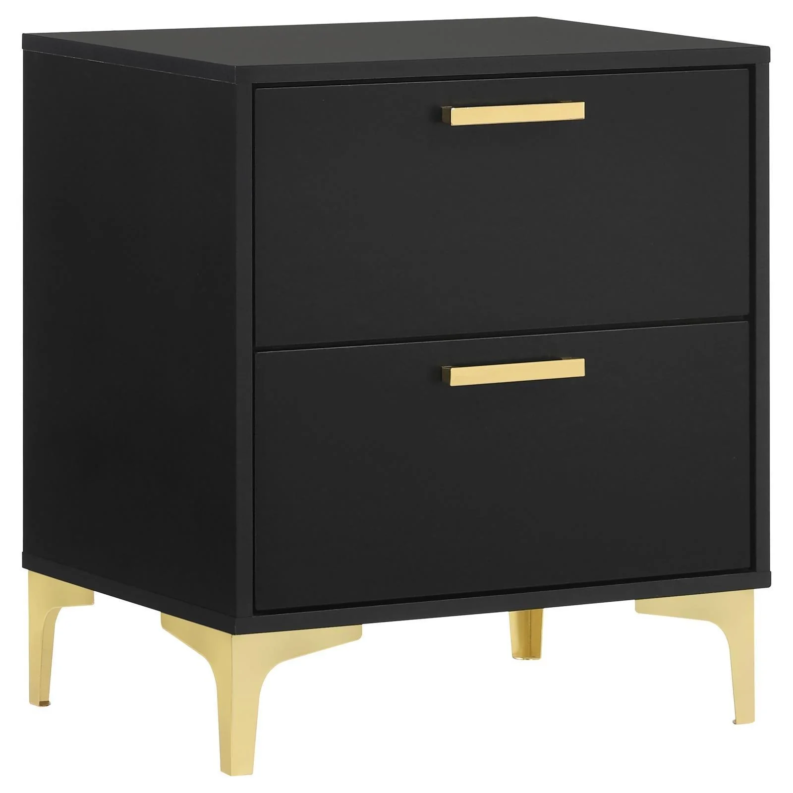 Kendall 2 Drawer Nightstand Black Gold - Image 2