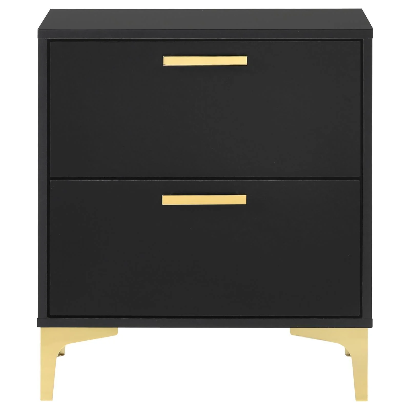 Kendall 2 Drawer Nightstand Black Gold - Image 3