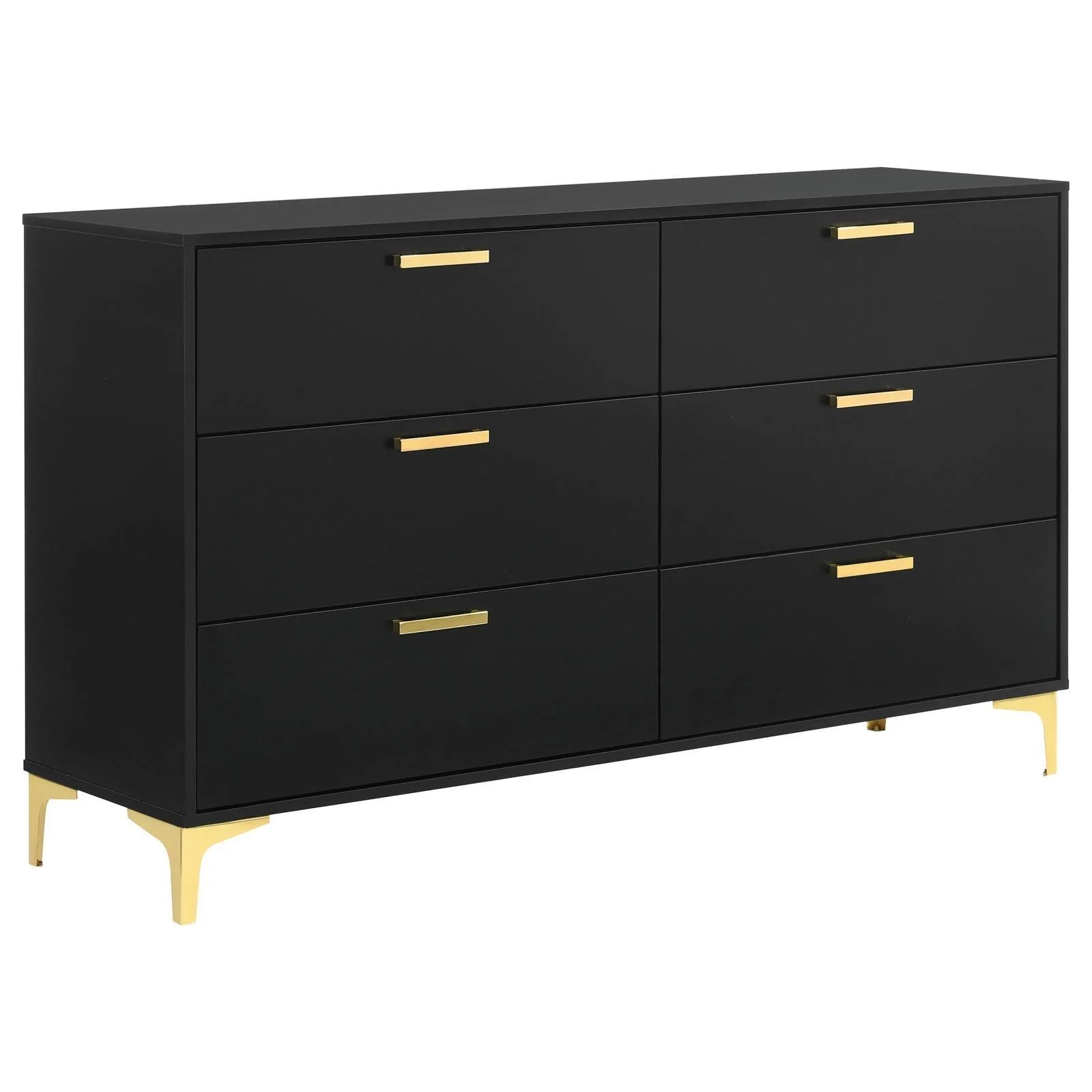 Kendall 6 Drawer Dresser Black Gold - Image 2