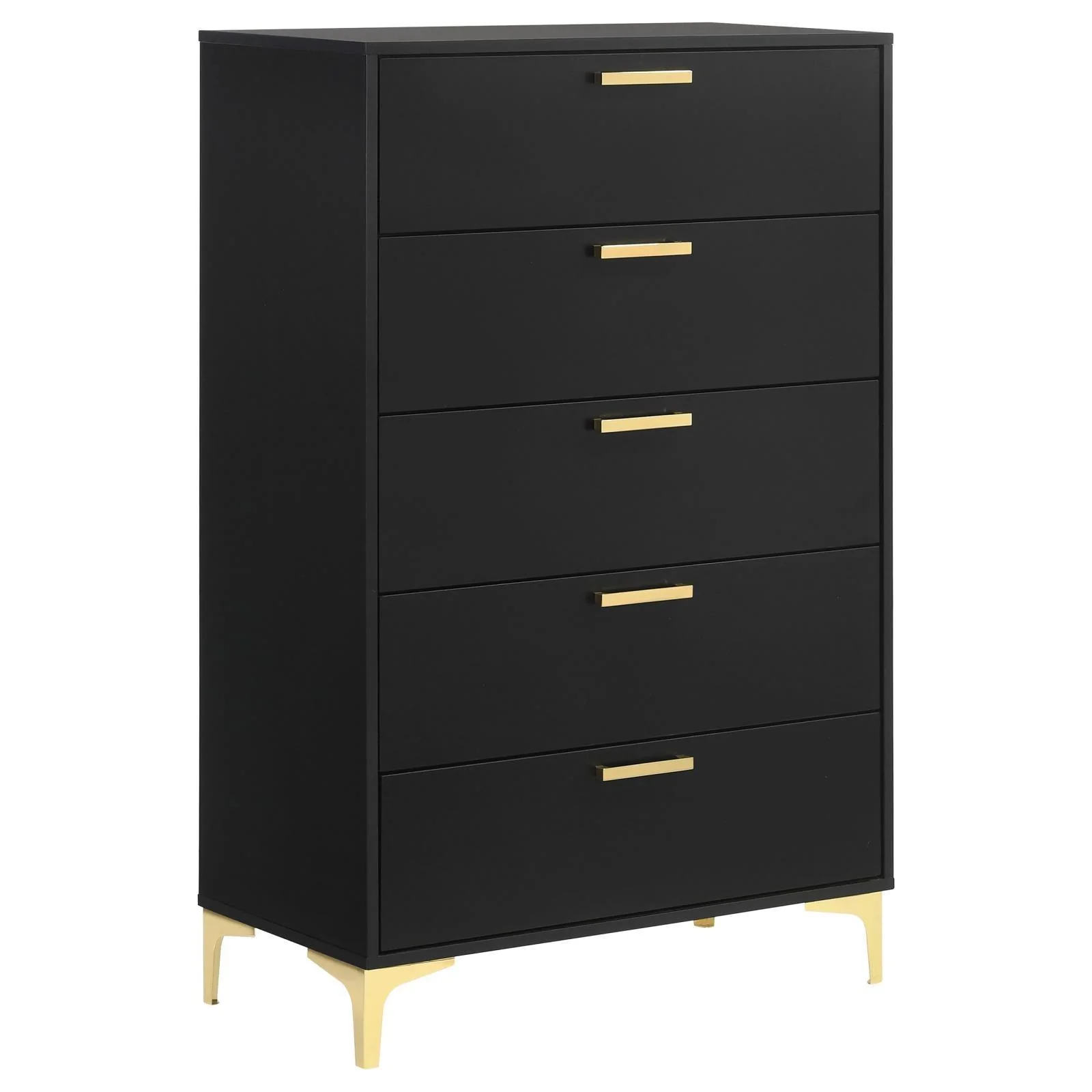 Kendall 5 Drawer Chest Black Gold - Image 2