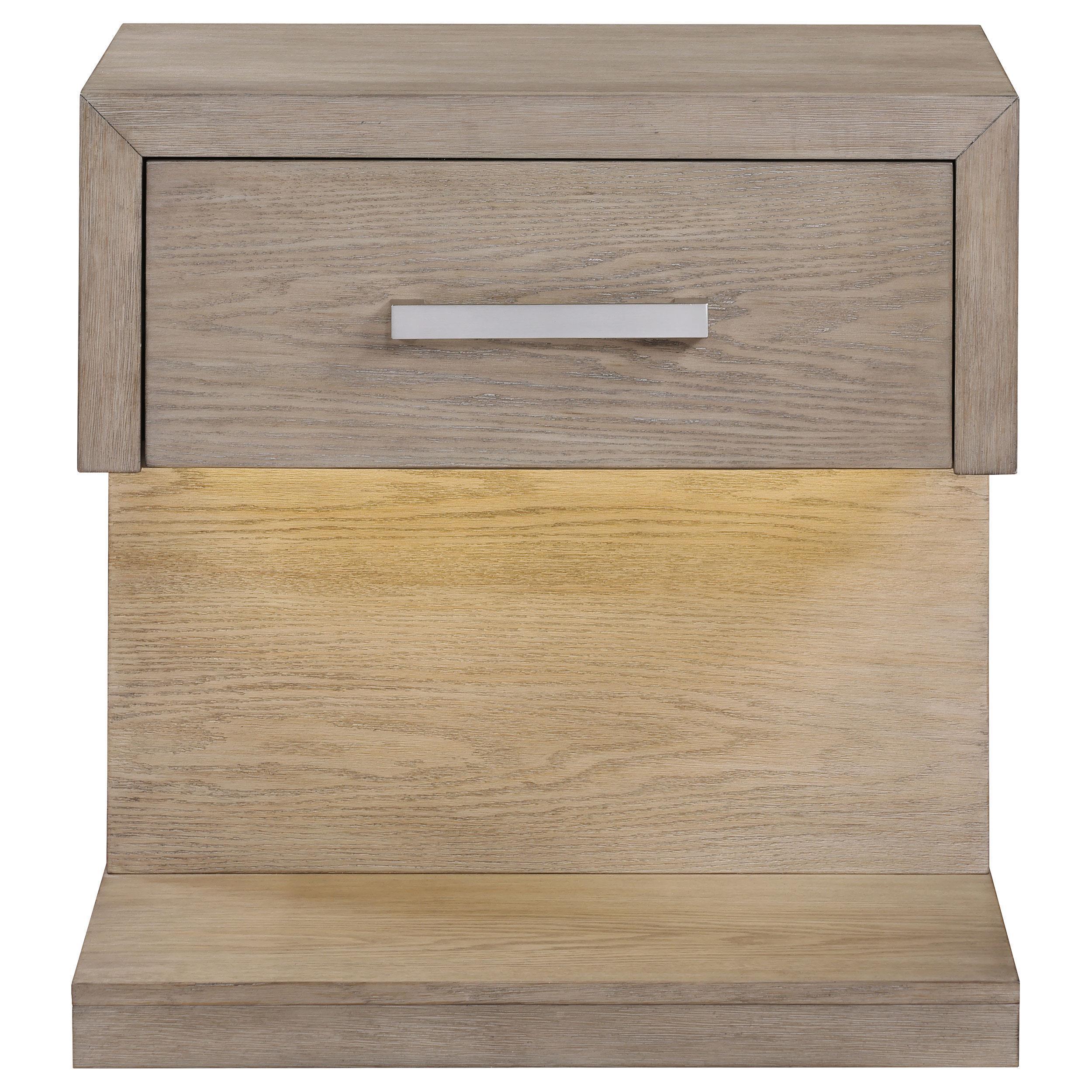 Kenora 1-drawer Nightstand Bedide Table Barley Brown - Image 3
