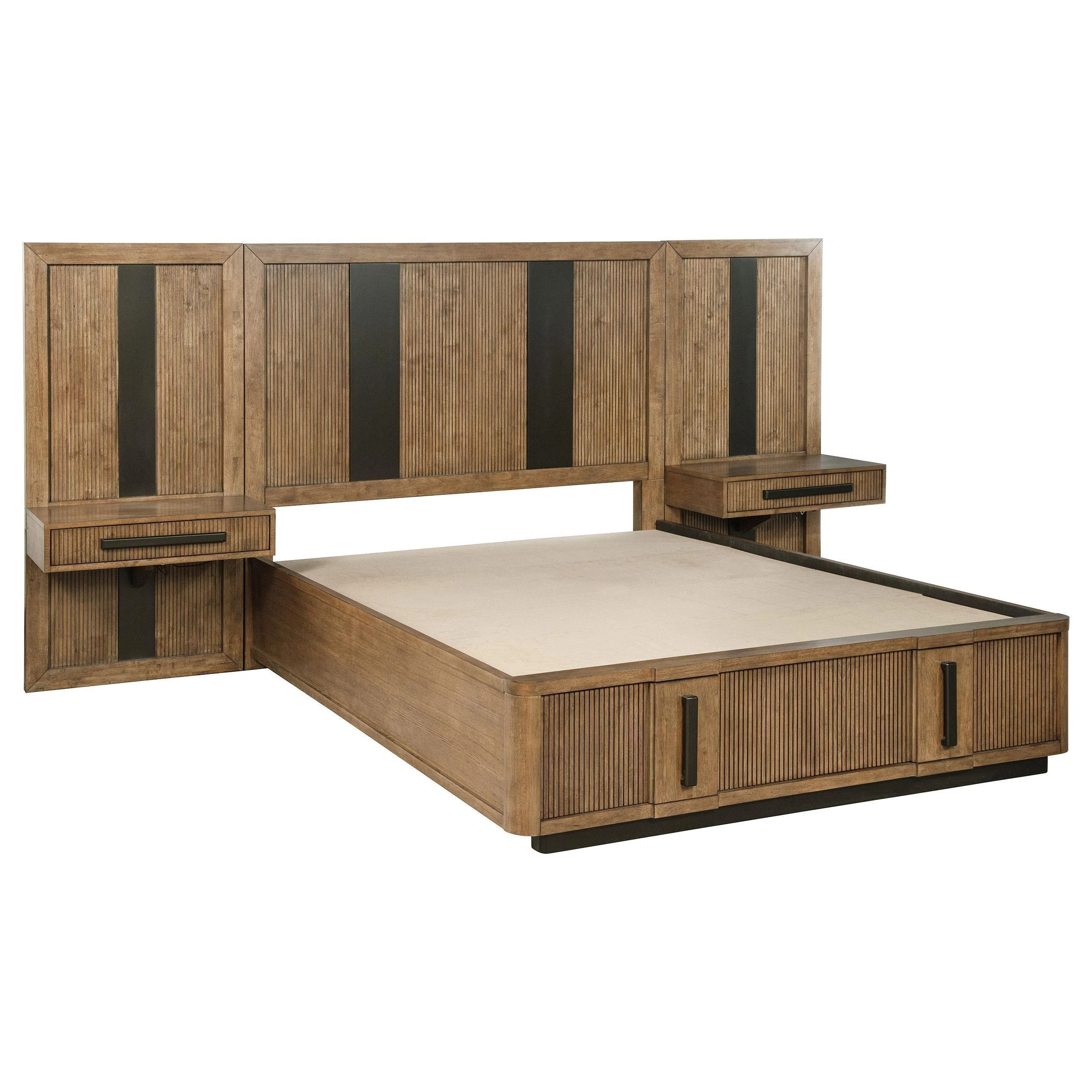 Terrace King Wall Panel Storage Bed Ash Brown - Image 2