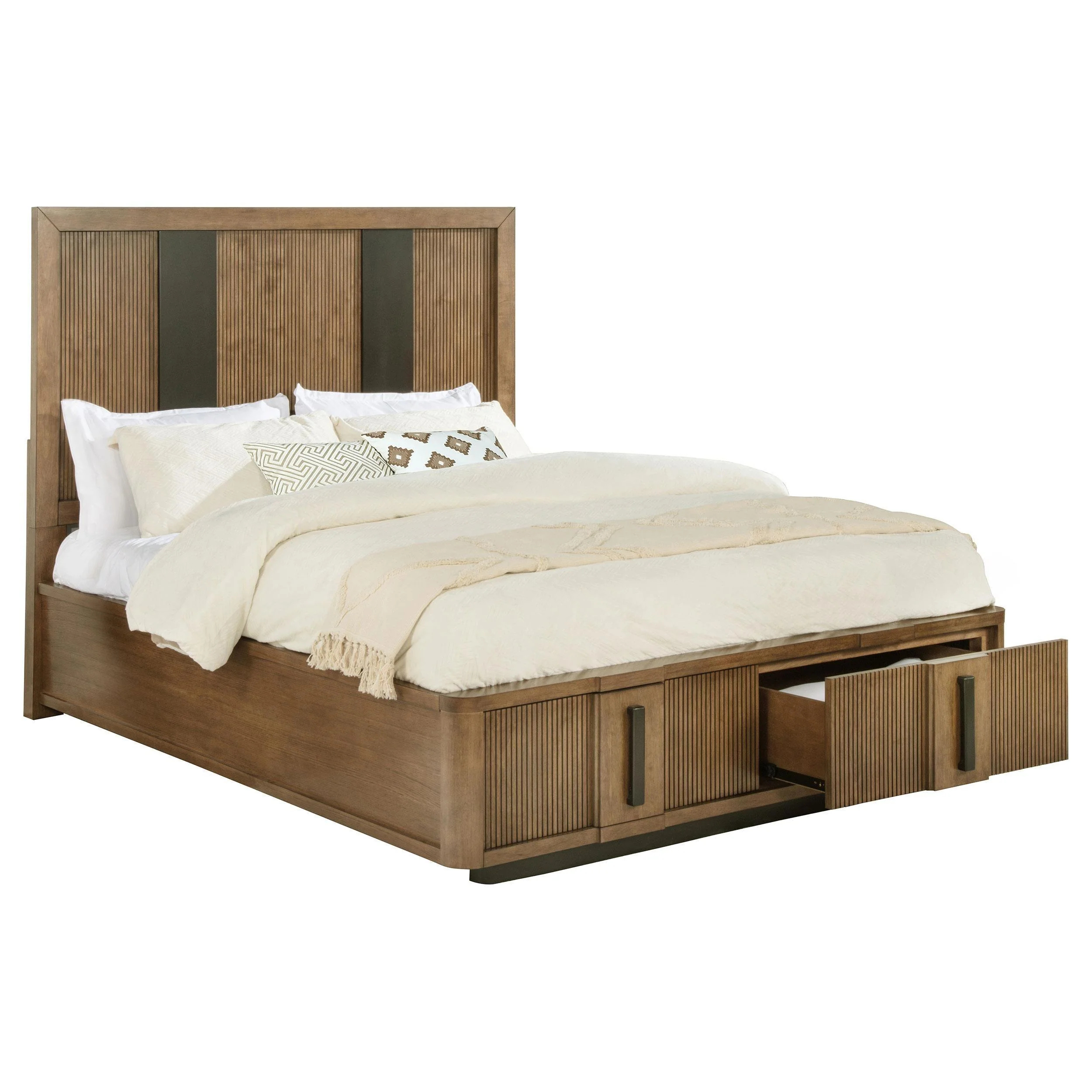 Terrace 2-drawer King Storage Bed Ash Brown - Image 3