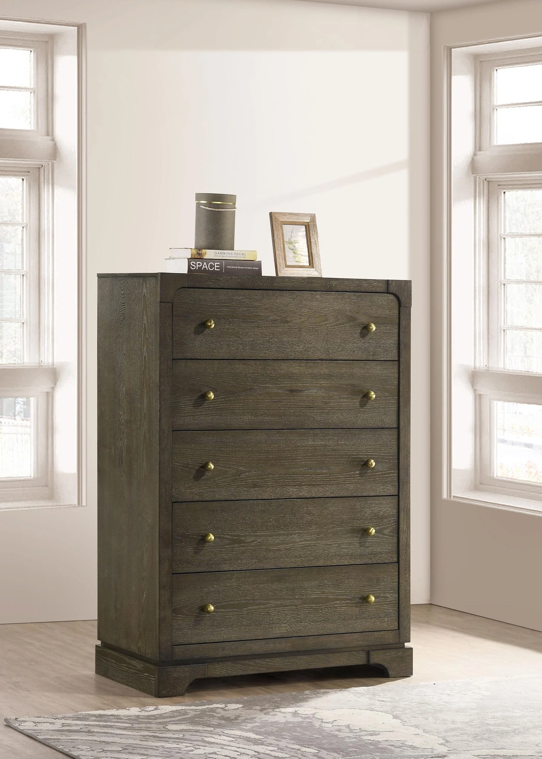 Gran Park 5 Drawer Bedroom Chest Of Drawers Dark Cocoa - Image 2