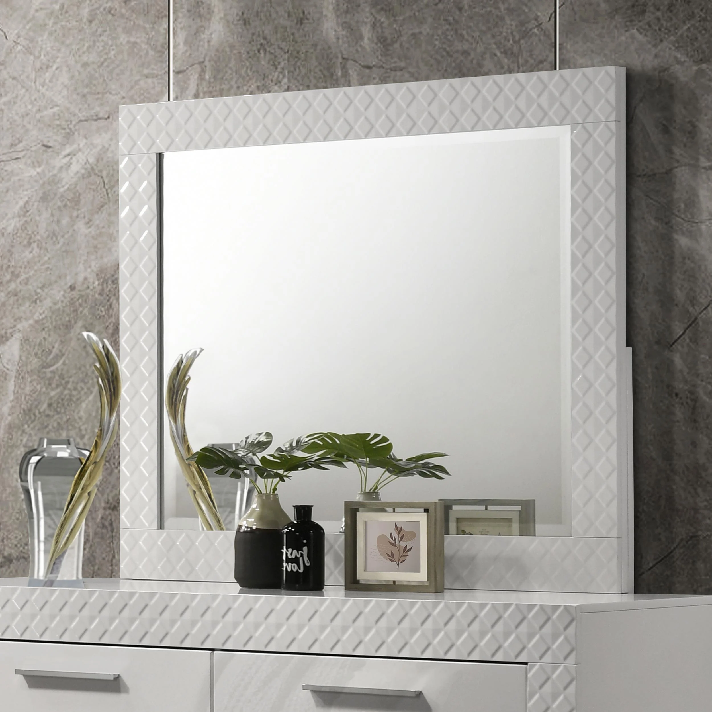Ives Dresser Mirror White High Gloss - Image 2