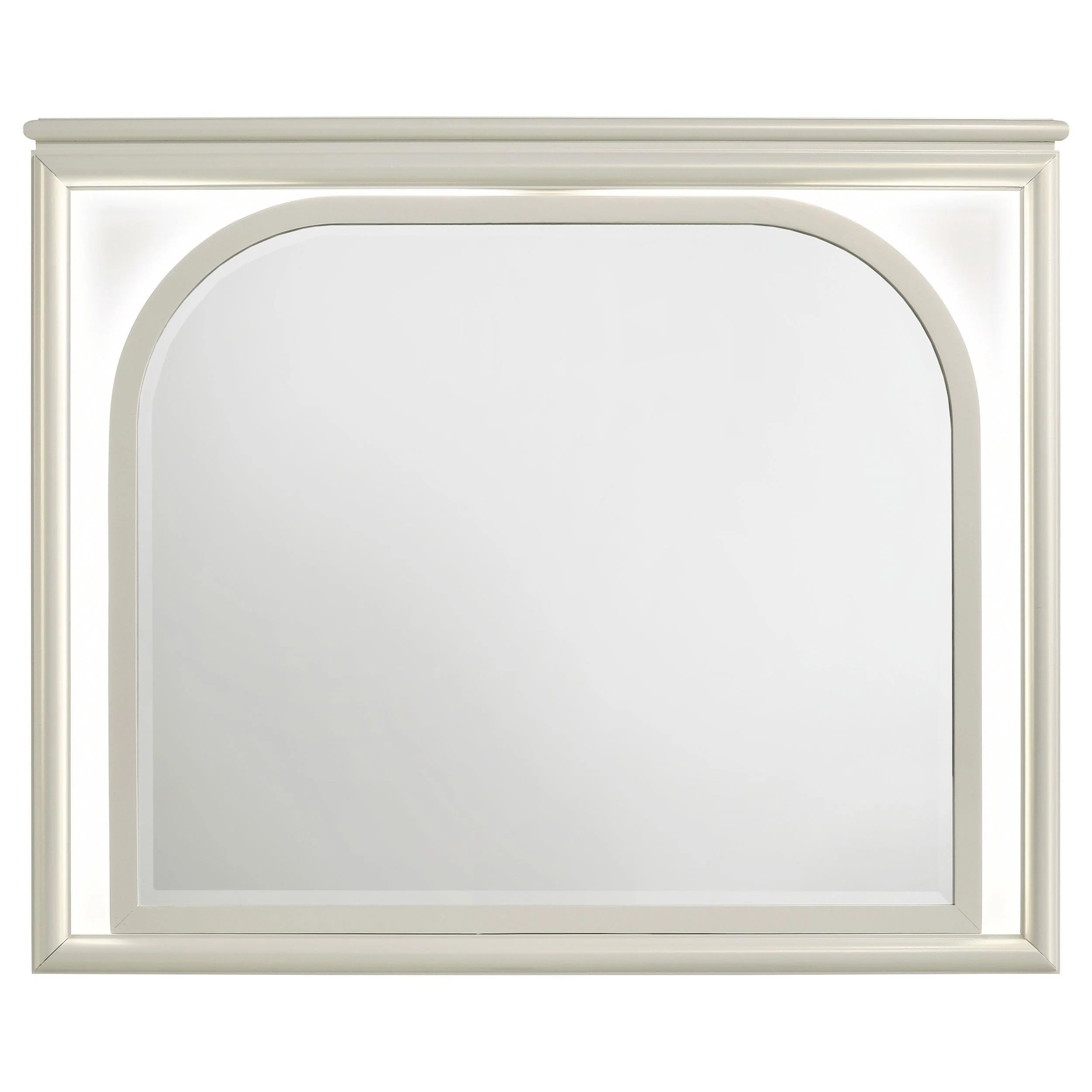 Olivia LED Dresser Mirror Pearl White - Image 3