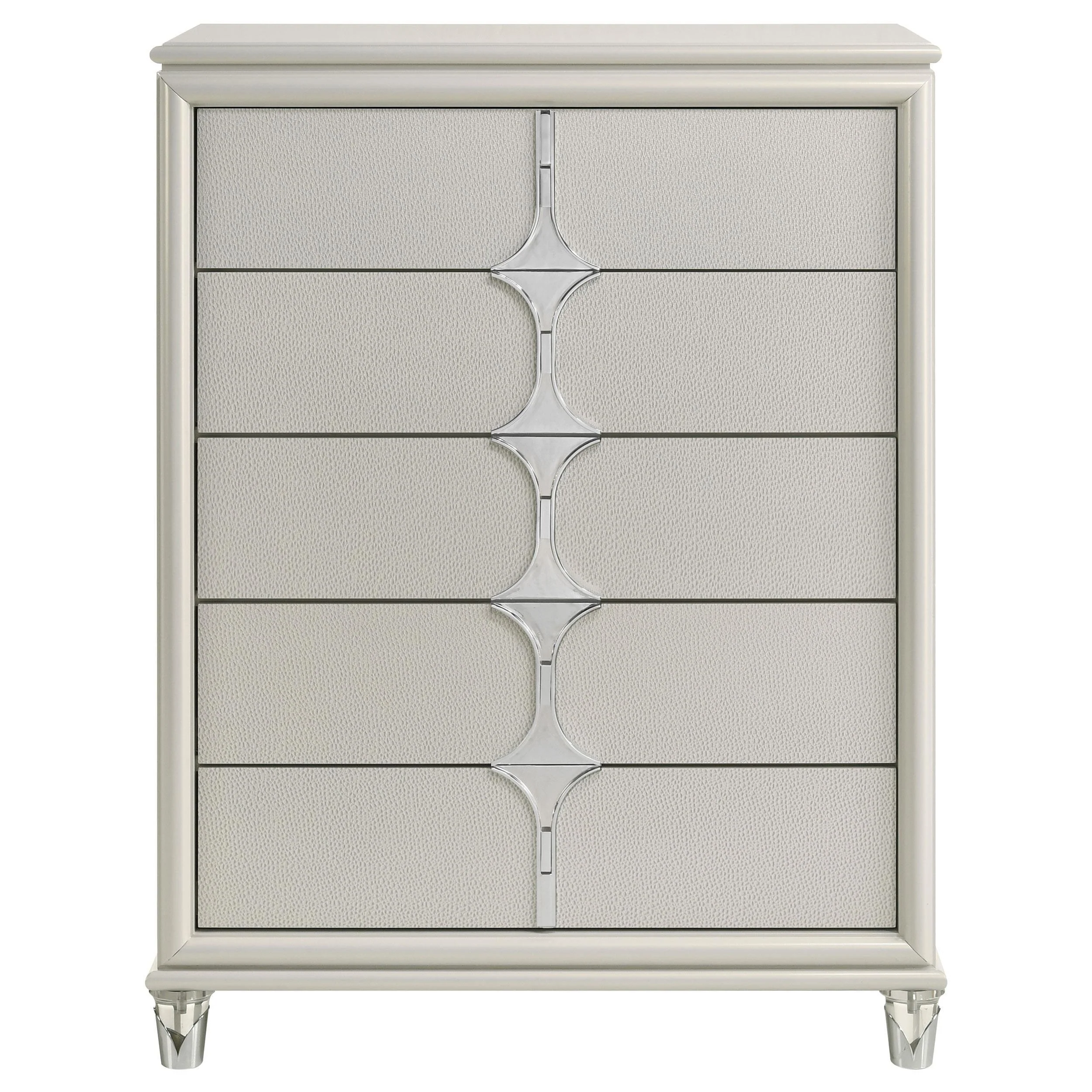 Olivia 5 Drawer Bedroom Chest Of Drawers Pearl White - Image 3