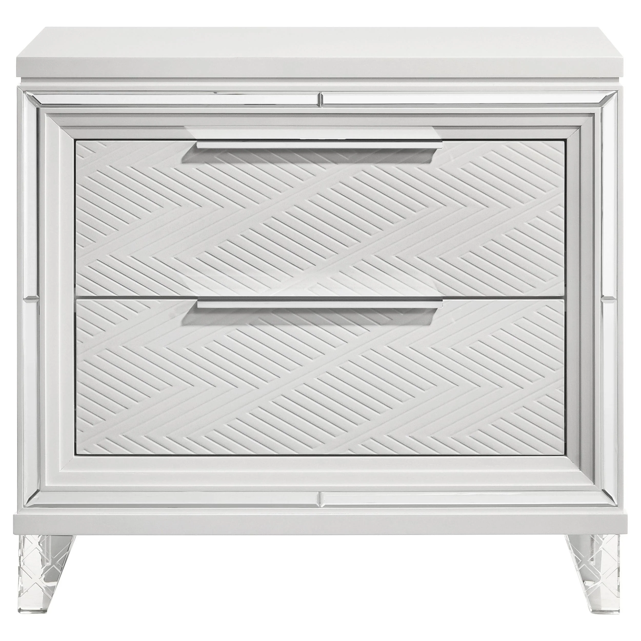 Marmore 2 Drawer Nightstand Bedide Table White - Image 3