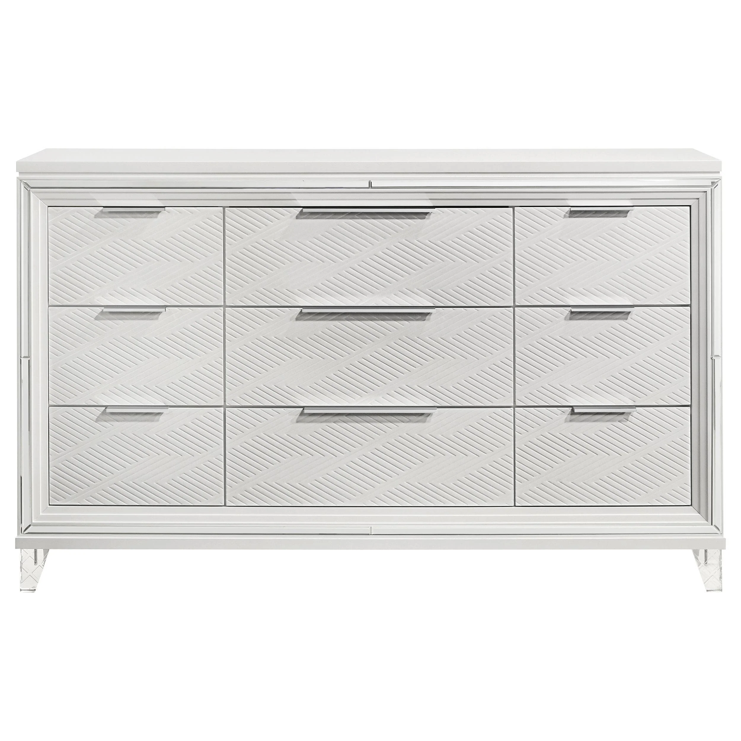 Marmore 9 Drawer Dresser Cabinet White - Image 3