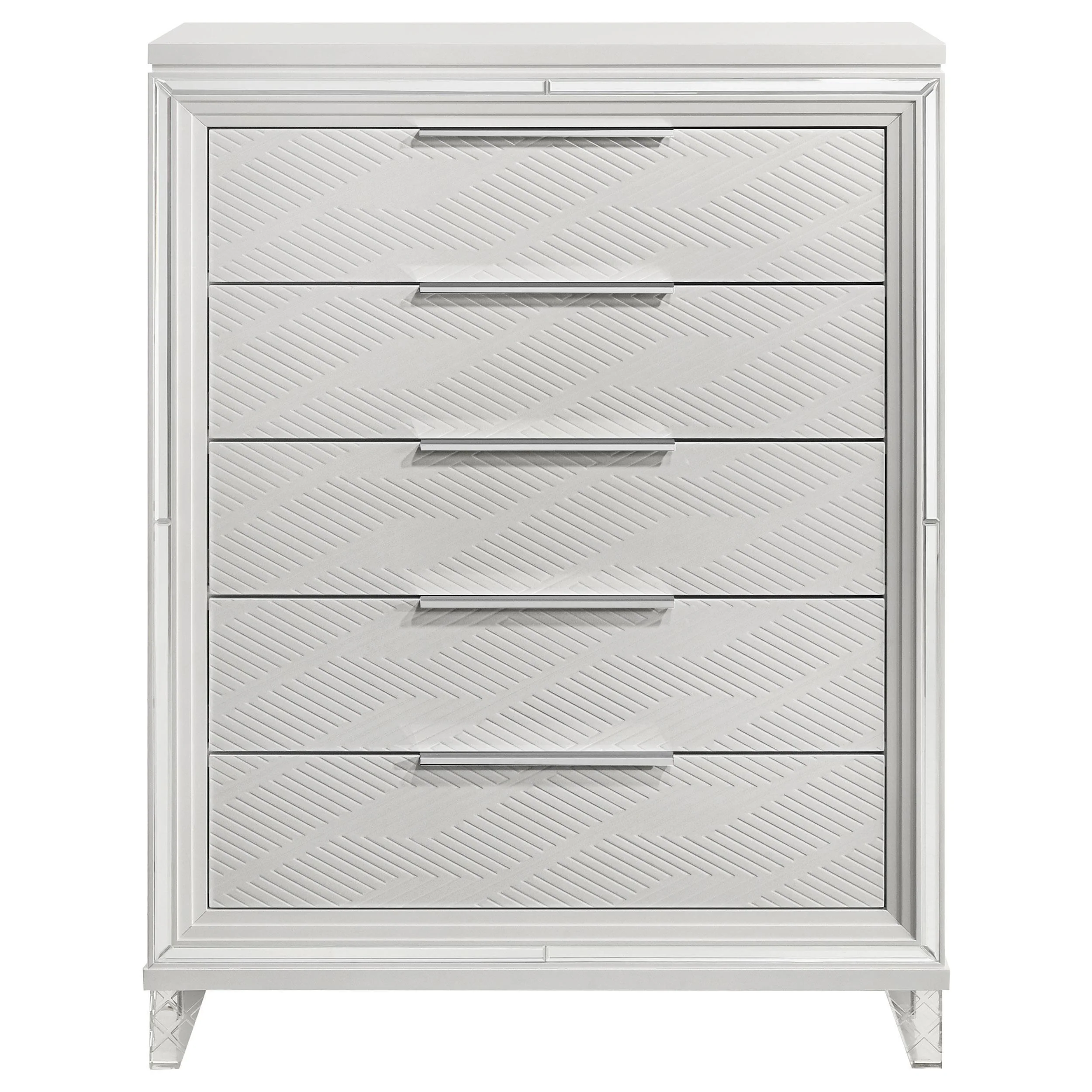 Marmore 5 Drawer Bedroom Chest Of Drawers White - Image 3