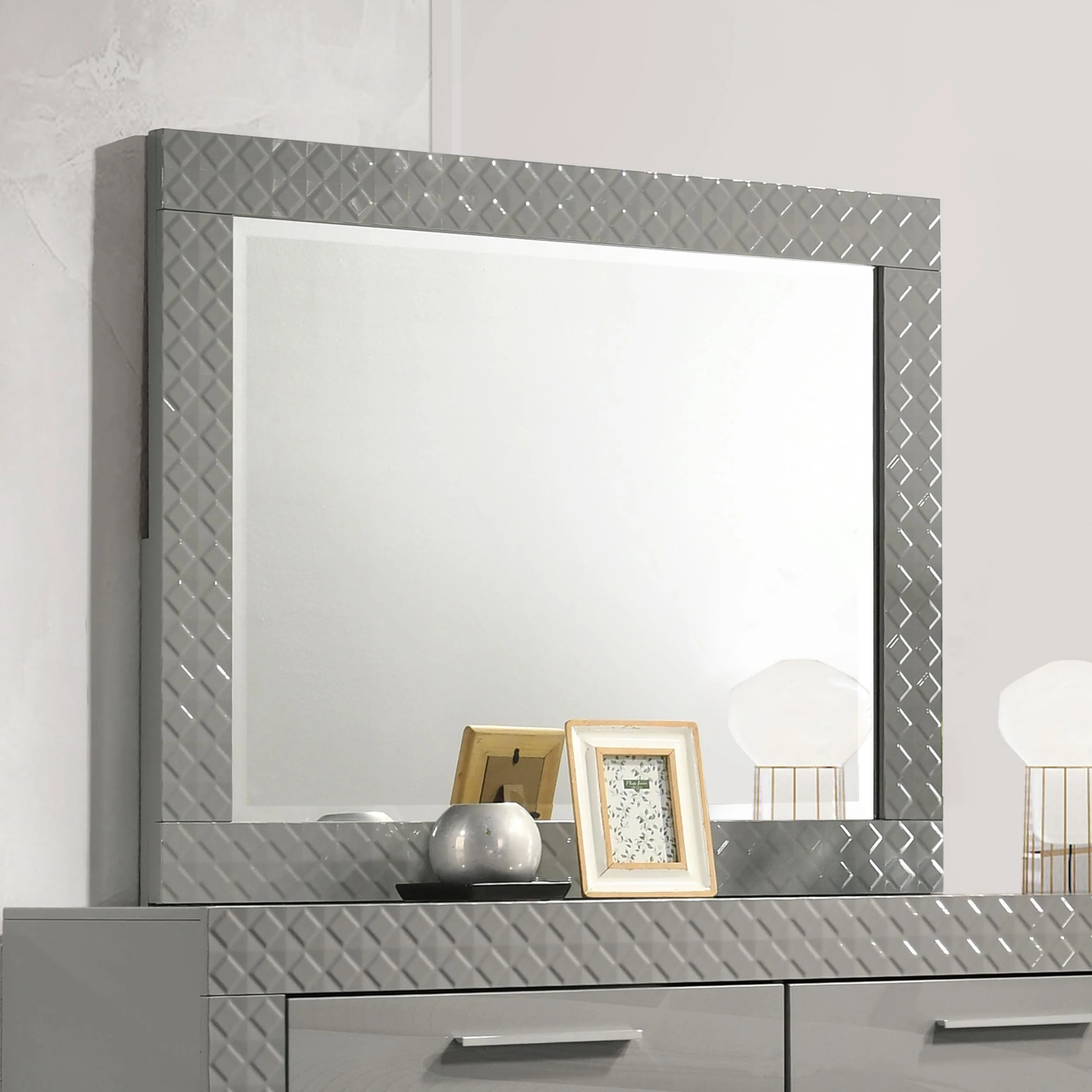 Ives Dresser Mirror Gray High Gloss - Image 2