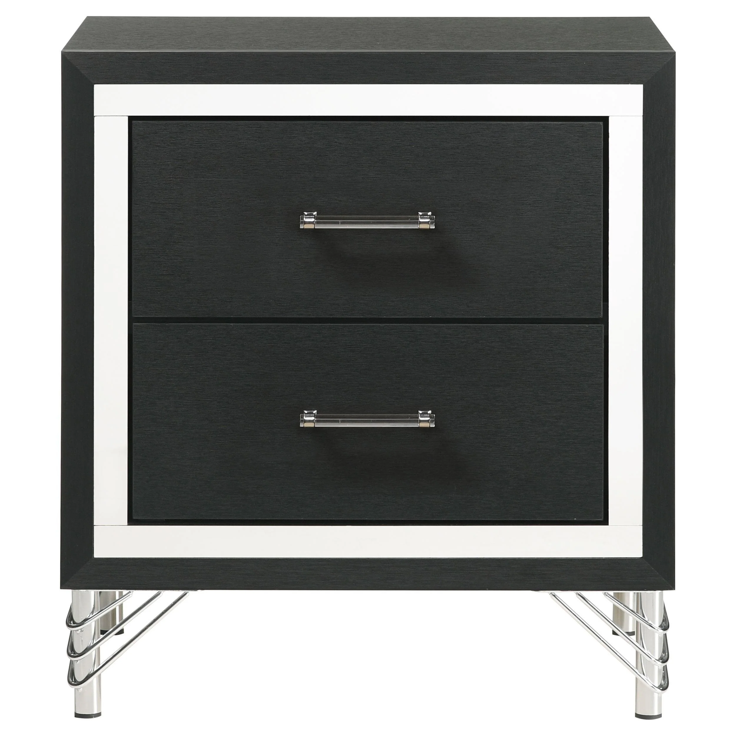 Lucia 2 Drawer Nightstand Bedide Table Black - Image 3