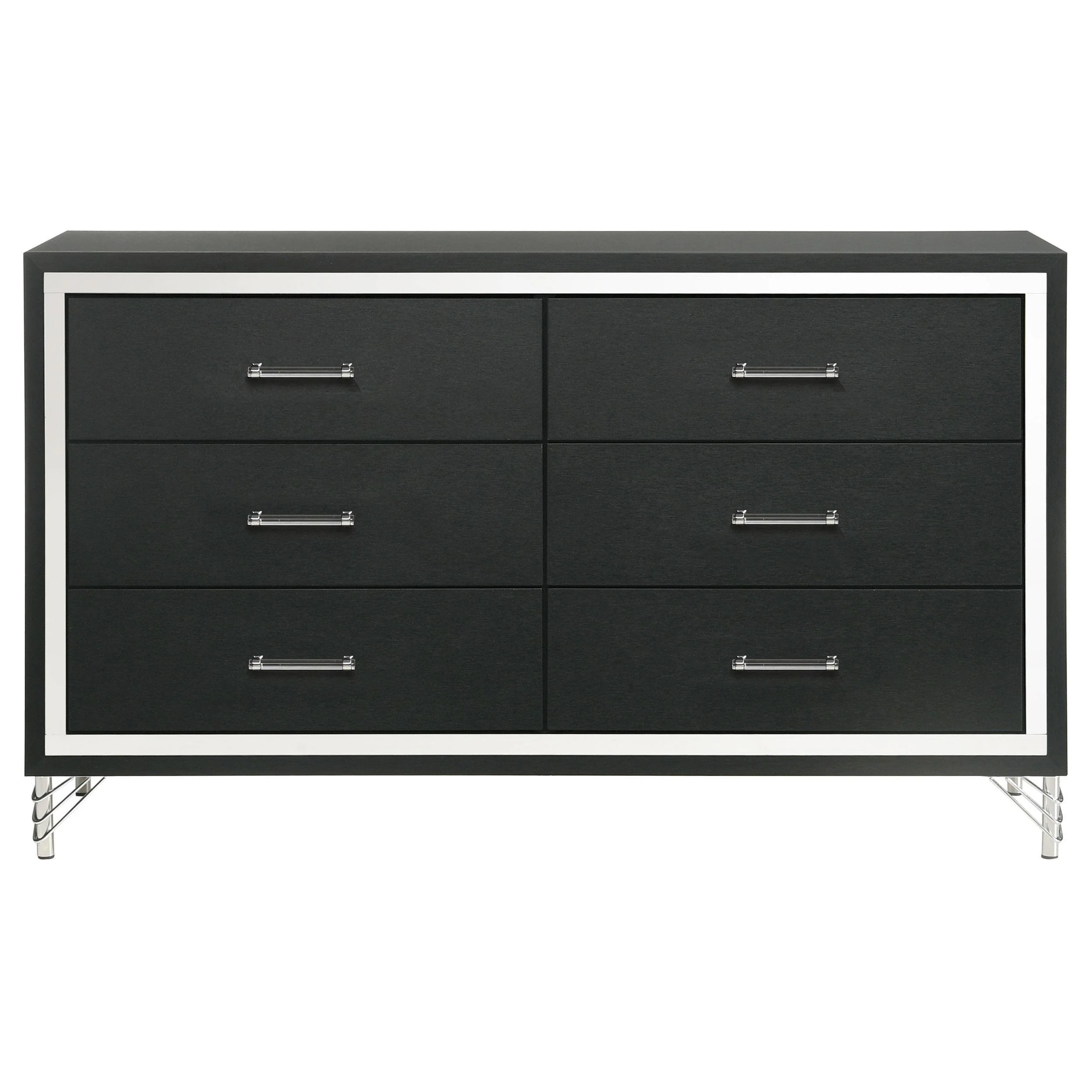 Lucia 6 Drawer Dresser Cabinet Black - Image 3