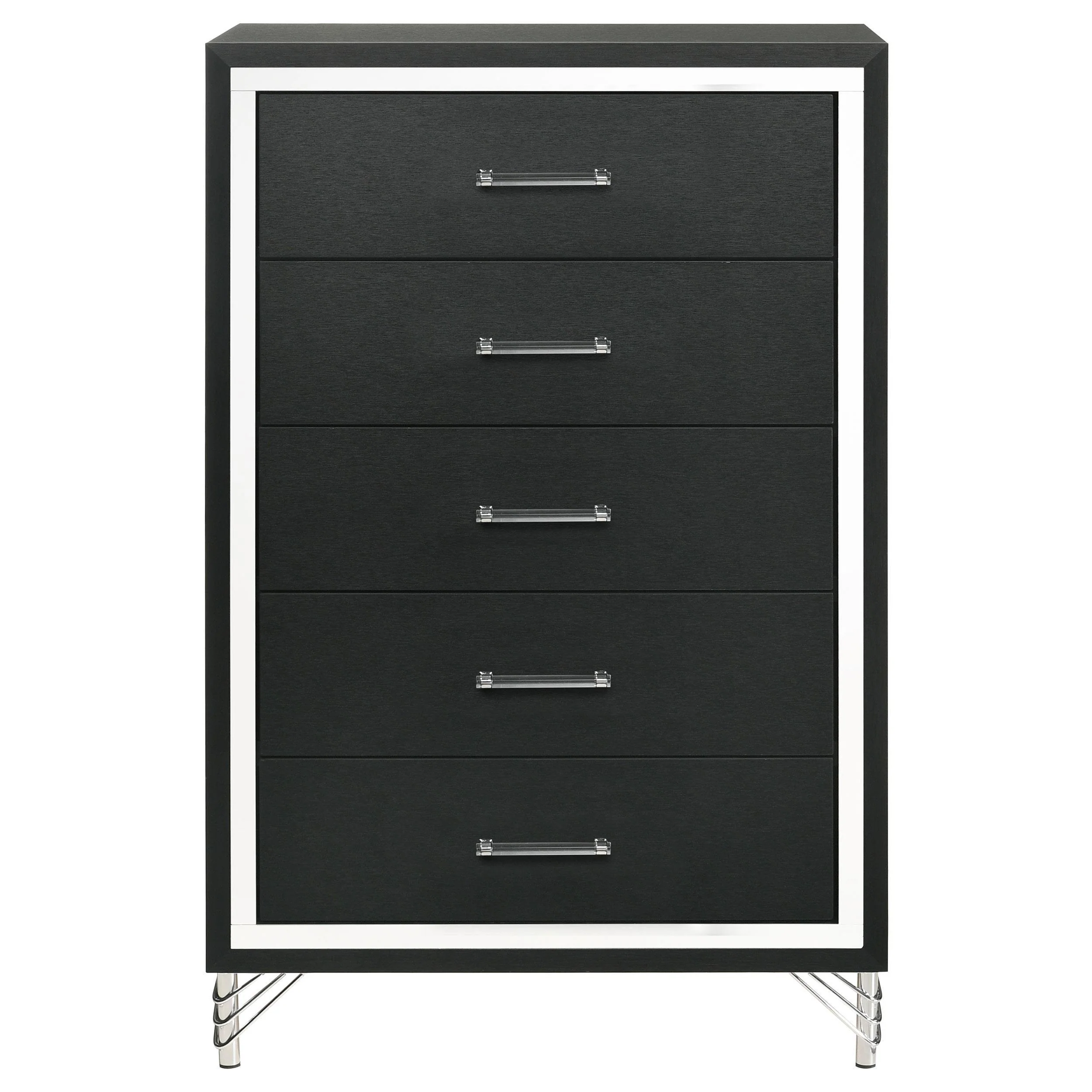 Lucia 5 Drawer Bedroom Chest Of Drawers Black - Image 3