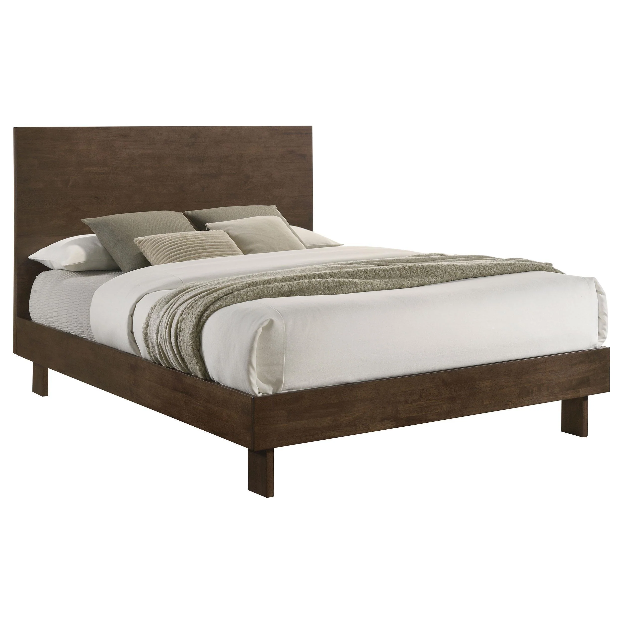 Glenwood 48-inch King Platform Panel Bed Warm Brown - Image 3