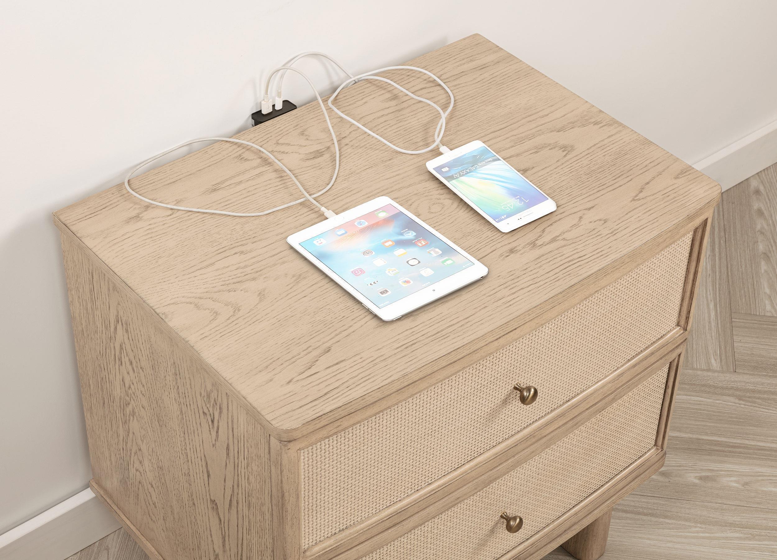 Kailani 2-drawer Nightstand Bedside Table Beige Oak - Image 2
