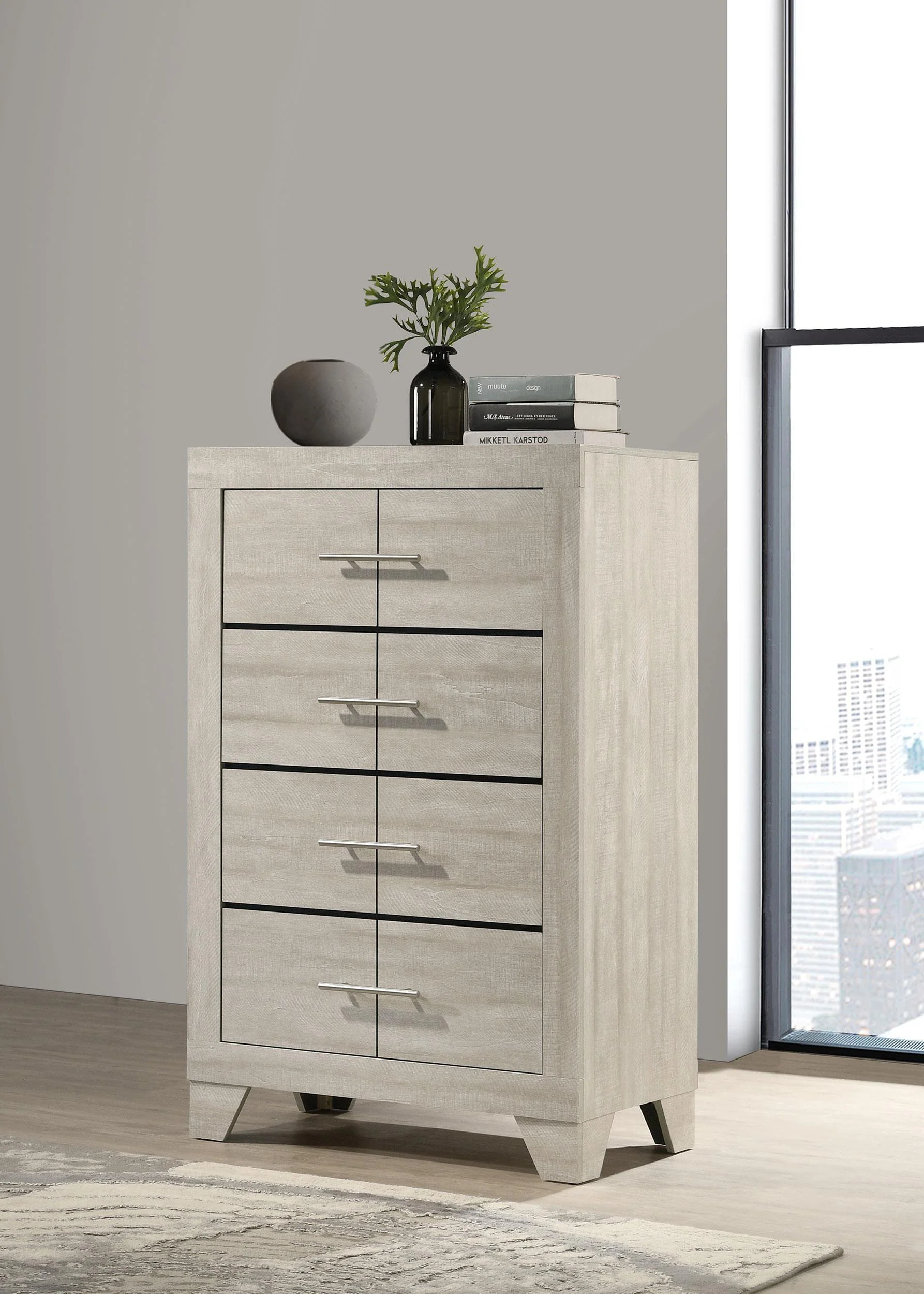 Trenton 4-drawer Bedroom Chest of Drawers Rustic Cream - Image 2