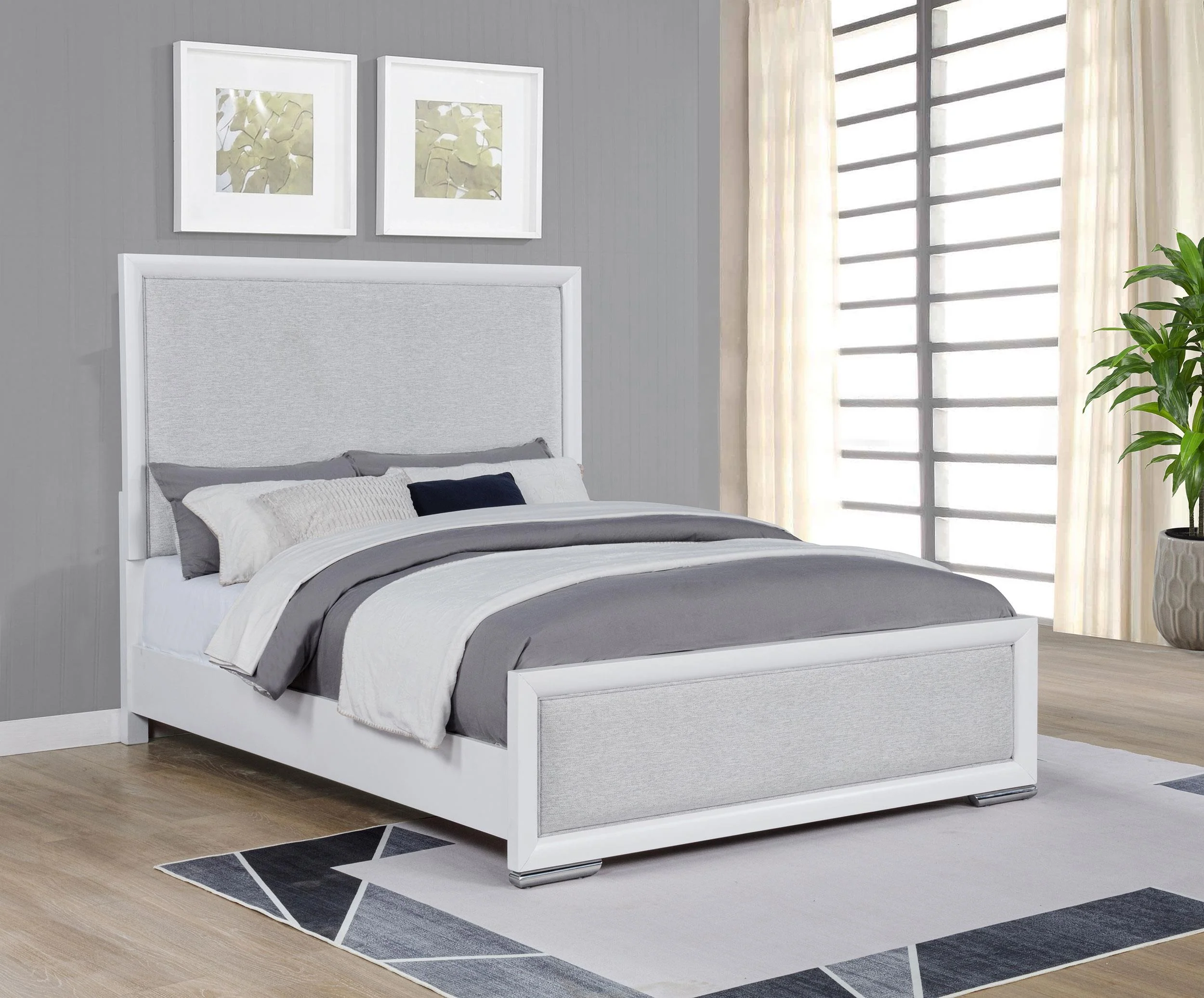 Gracemont 57-inch Queen Panel Bed Grey and White - Image 2